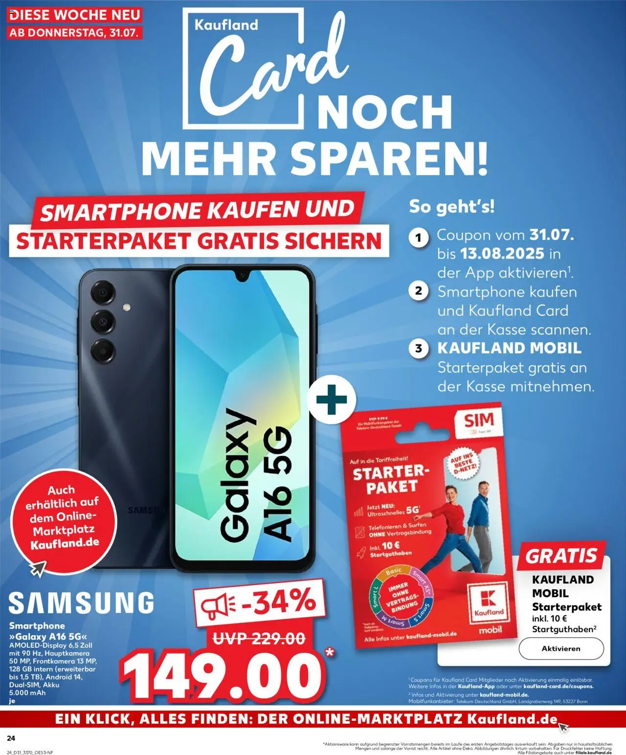 Kaufland Prospekt 	 - gültig ab dem 31.07.2025 | Seite: 24 | Produkte: Samsung, Smartphone