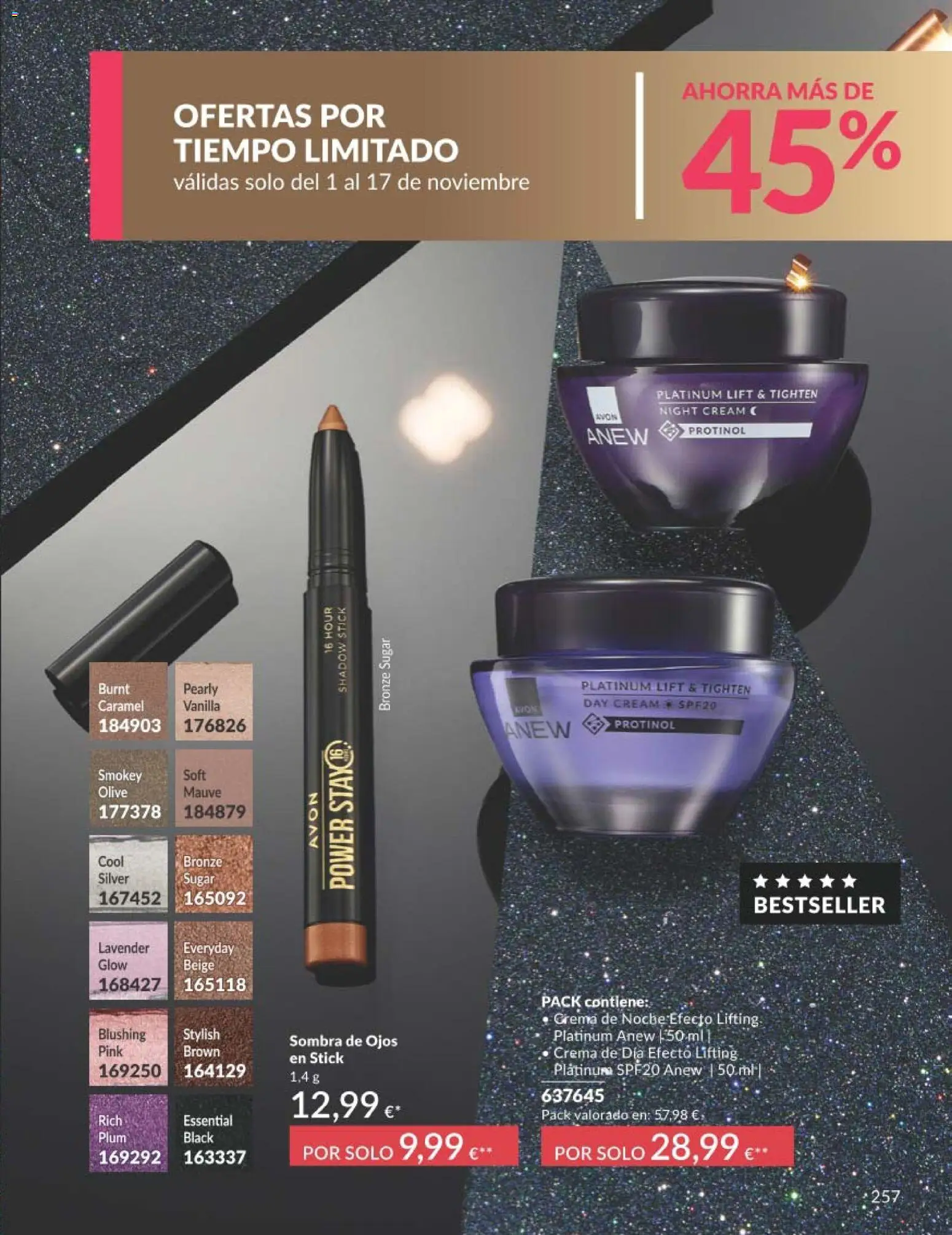 Catálogo AVON campaña 11 Black Friday │ válido desde el 01.11.2025 | Página: 257 | Productos: Sombra, Crema, Crema de día, Crema de noche