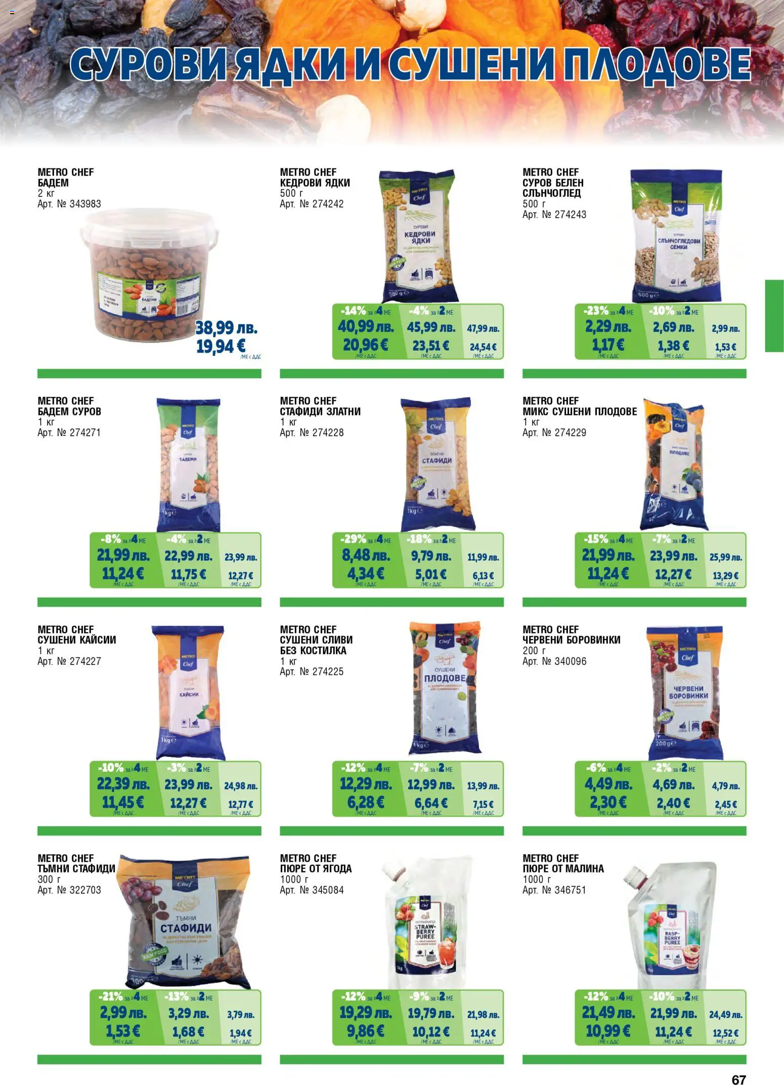 {H1} | Страница: 67 | Продукти: Плодове, Пюре, Семки, Fehérje