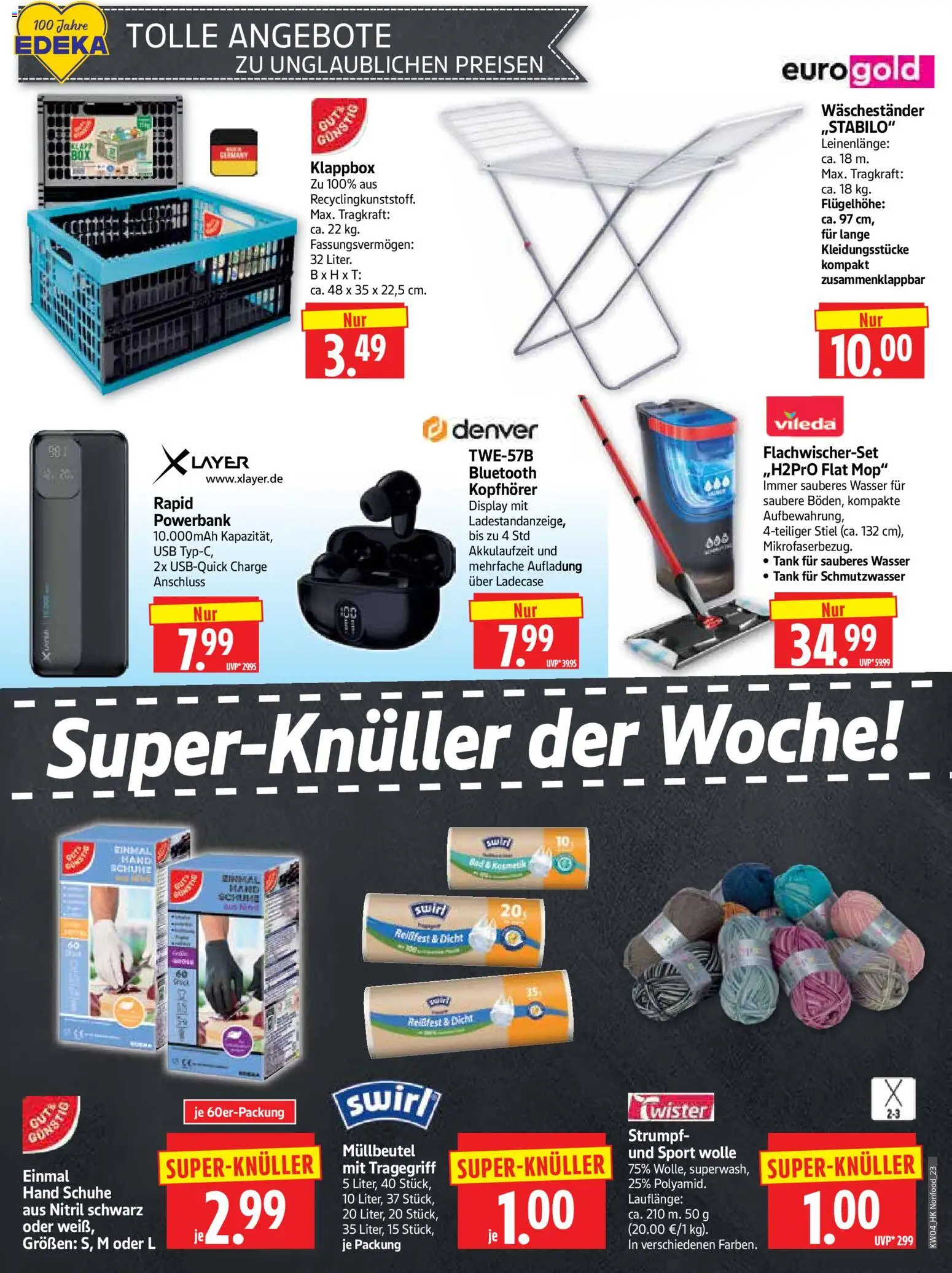 HERKULES Prospekt 	 – gültig ab 19.01.2026 | Seite: 23 | Produkte: Wasser, Waschestander, Powerbank, Kopfhörer