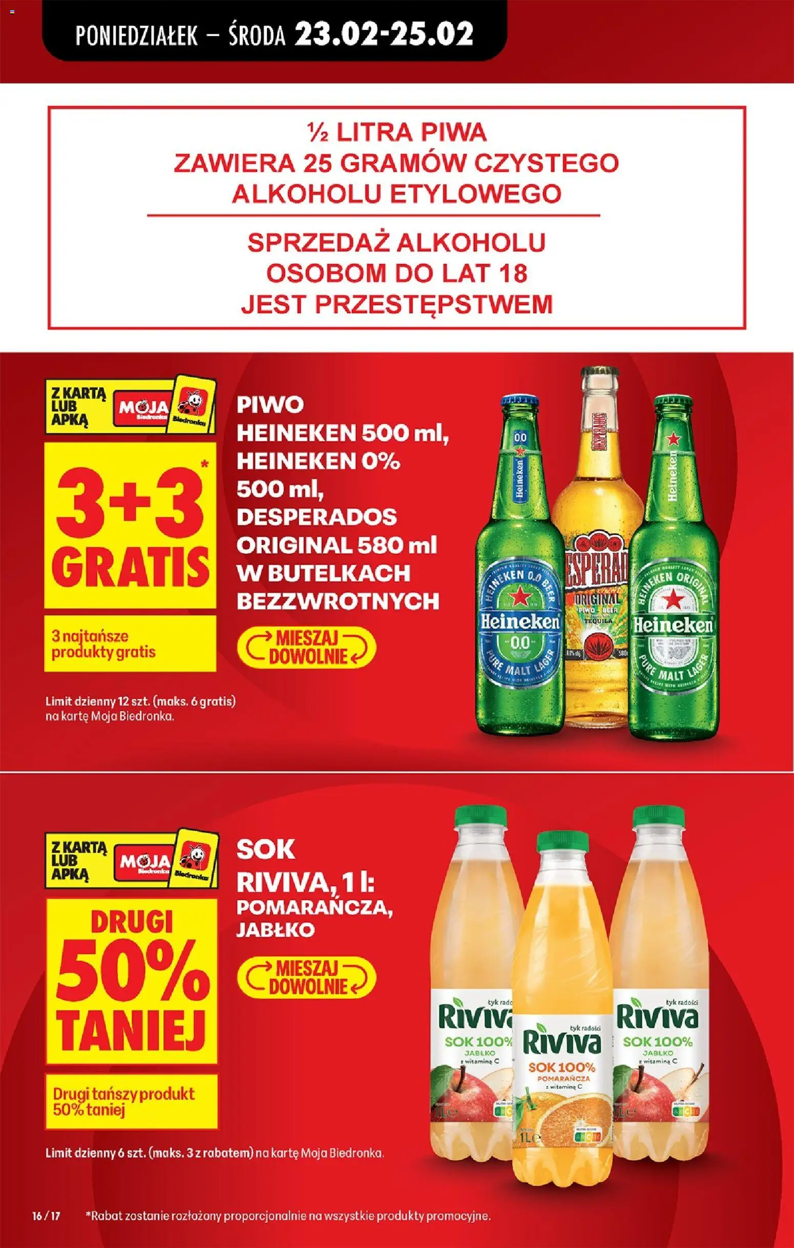 Biedronka Polsko leták od 23.02.2026 | Strana: 18 | Produkty: Heineken, Desperados, Tequila