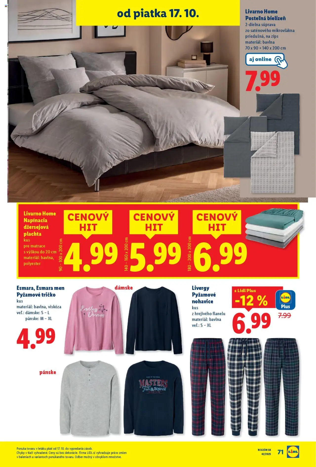 Nové Lidl akcie – leták je platný od 13.10.2025 | Strana: 104 | Produkty: Matrace, Plachta, Tričko