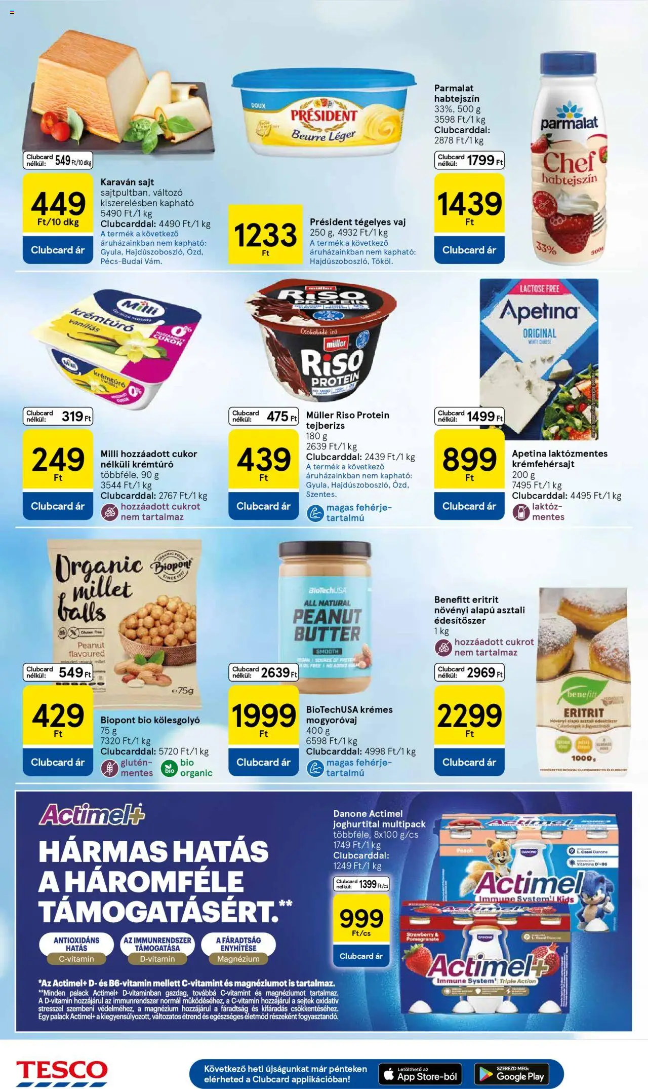 Tesco akciós ujság - amely érvényes a következő dátumtól: 12.06.2025 | Oldal: 18 | Termékek: Actimel, Krémtúró, Protein, Cukor