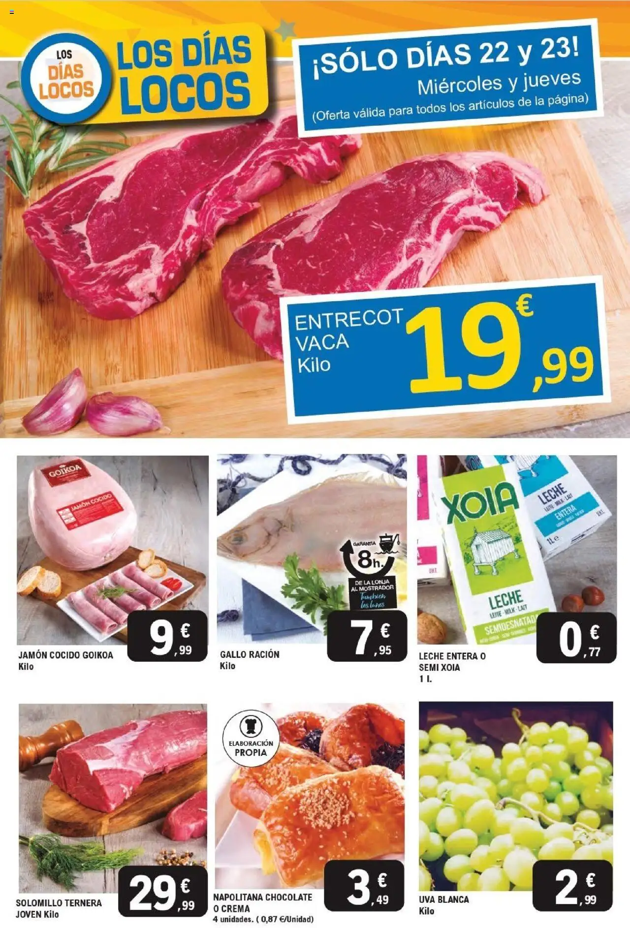 E.Leclerc folleto │ válido desde el 22.10.2025 | Página: 10 | Productos: Leche entera, Leche, Chocolate, Jamón