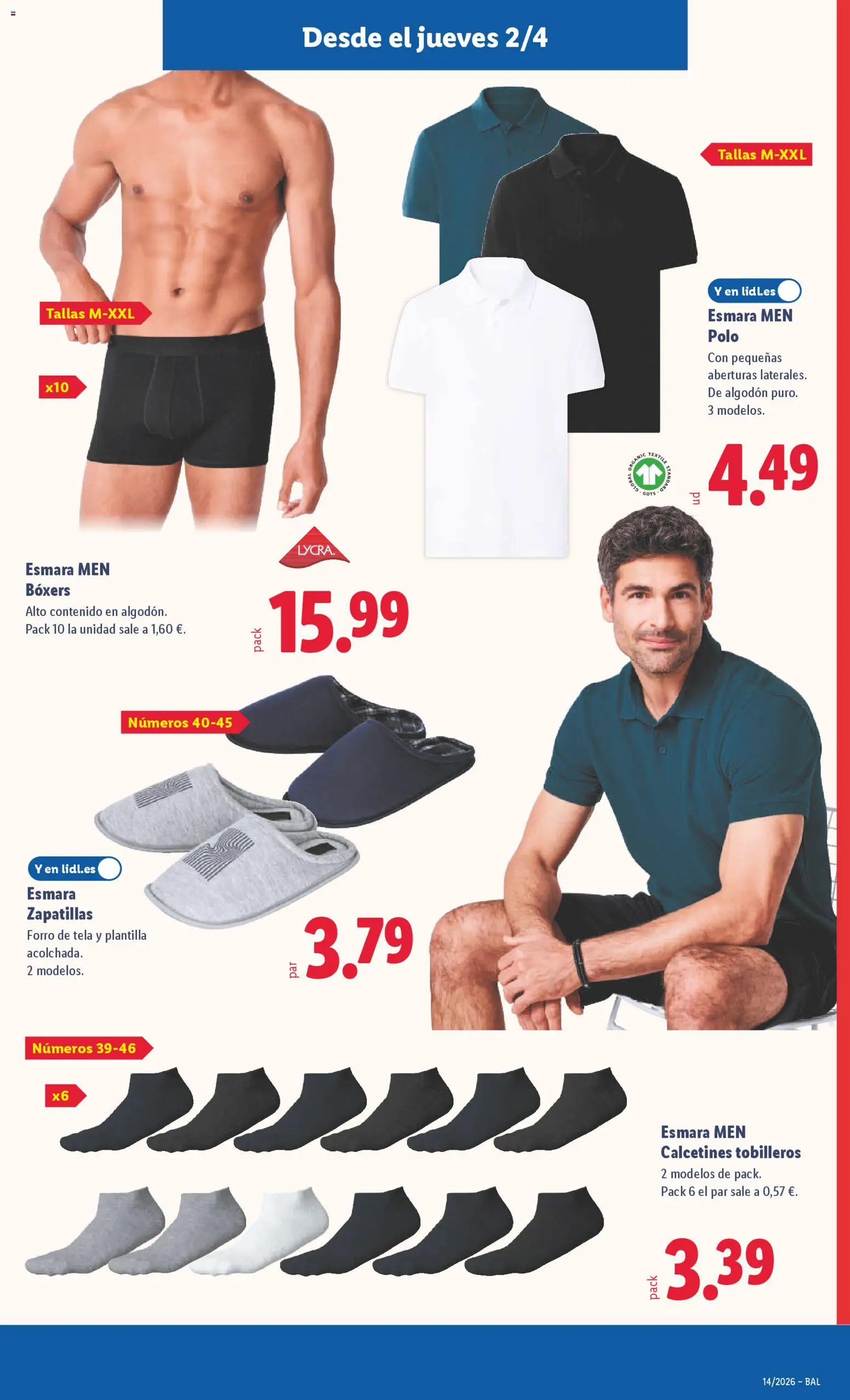Lidl folleto de bazar │ válido desde el 30.03.2026 | Página: 23 | Productos: Boxers, Zapatillas
