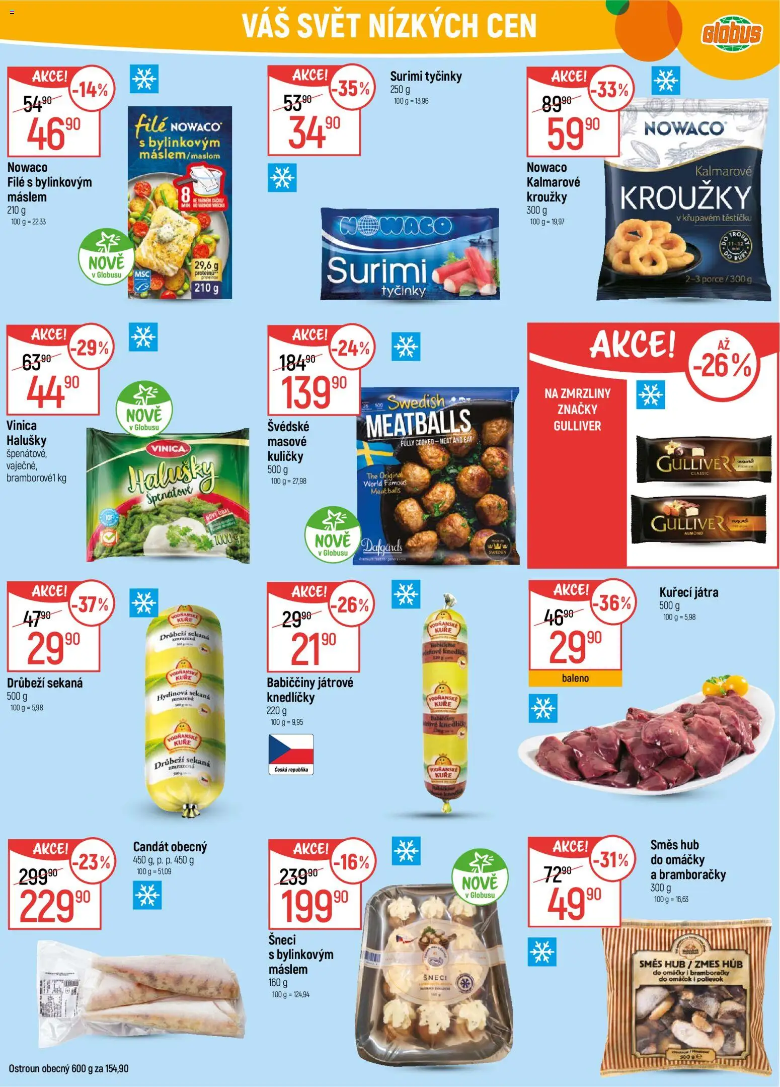 Globus leták - Praha Čakovice od 18.02.2026 | Strana: 24 | Produkty: Candát, Surimi tyčinky, Surimi, Kuře