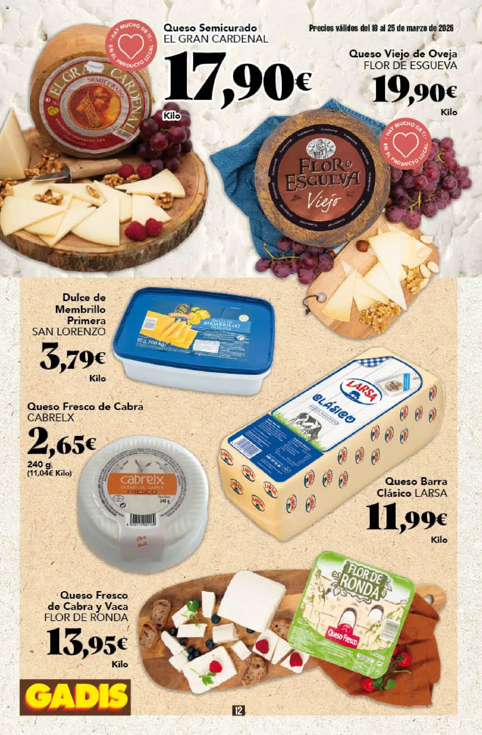 Gadis - folleto │ válido desde el 18.03.2026 | Página: 12 | Productos: Queso, Queso fresco