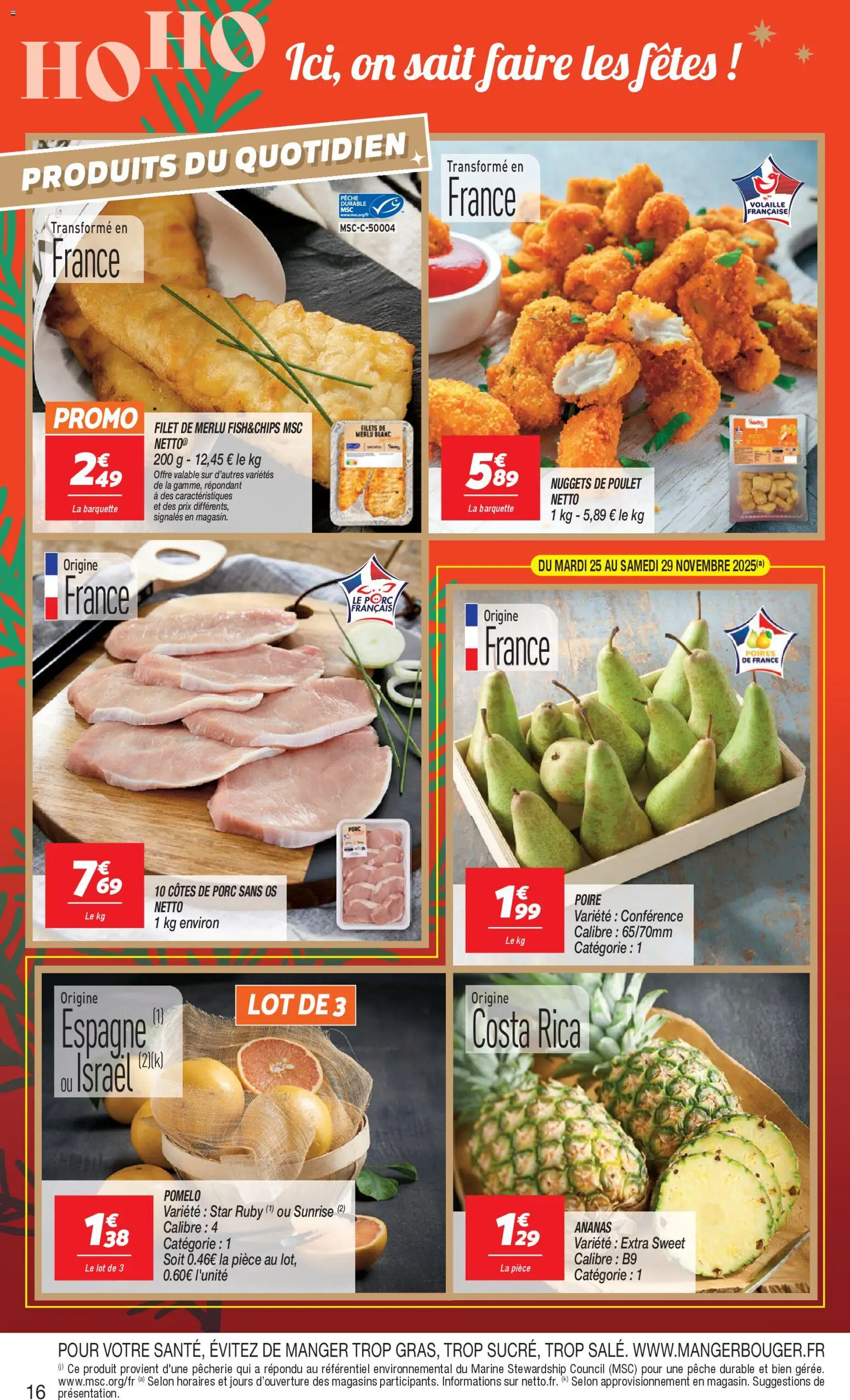 {H1} | Page: 16 | Produits: Pêche, Poire, Volaille, Porc