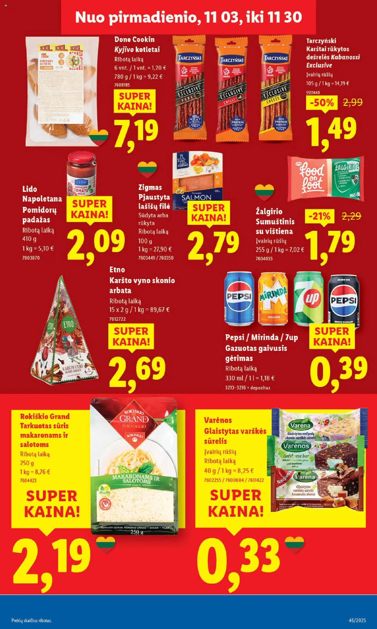LIDL akcijos nuo 10.11.2025 | Puslapis: 15 | Prekių: Sūrelis, Sumuštinis, Arbata, Padažas