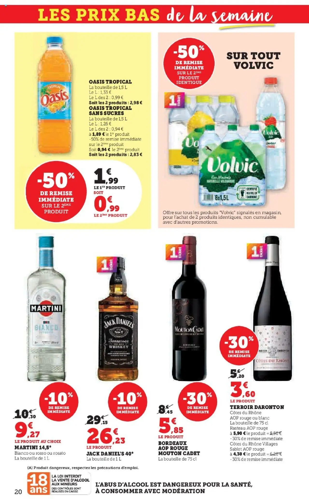 {H1} | Page: 20 | Produits: Volvic, Oasis tropical, Martini