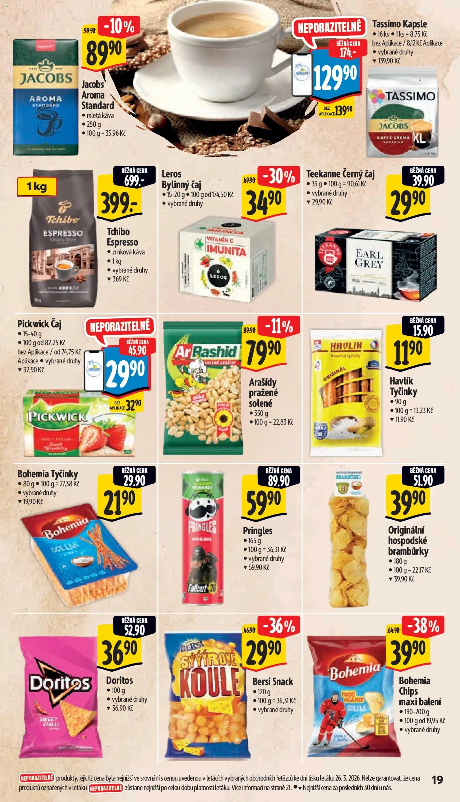 Albert leták - Supermarket od 01.04.2026 | Strana: 27 | Produkty: Tassimo kapsle, Káva, Bramburky, Jacobs Aroma