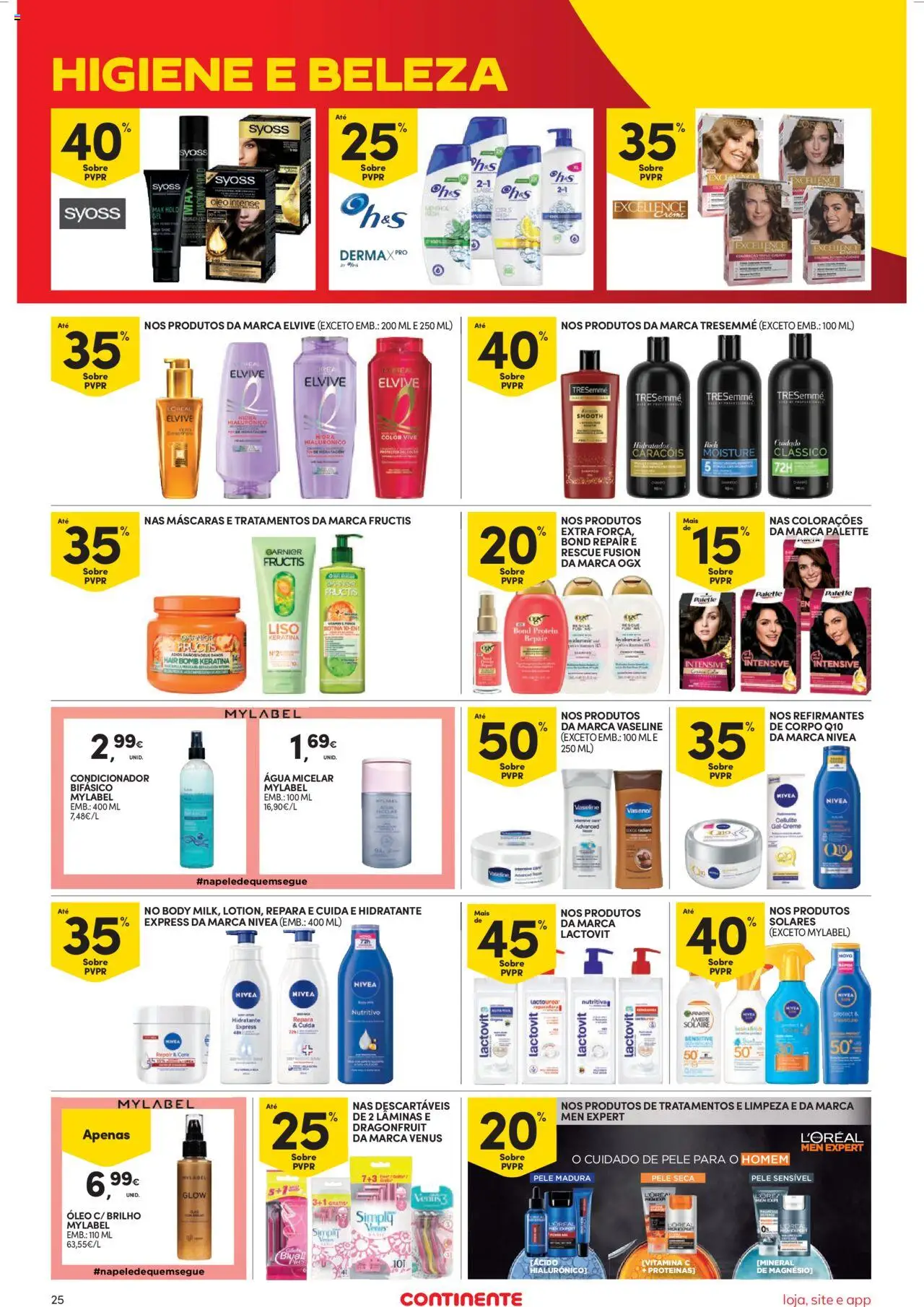 Continente Semanal Continente Bom Dia │ válido de 05.08.2025 | Página: 25 | Produtos: Agua, Água micelar, Óleo, Vitamina c