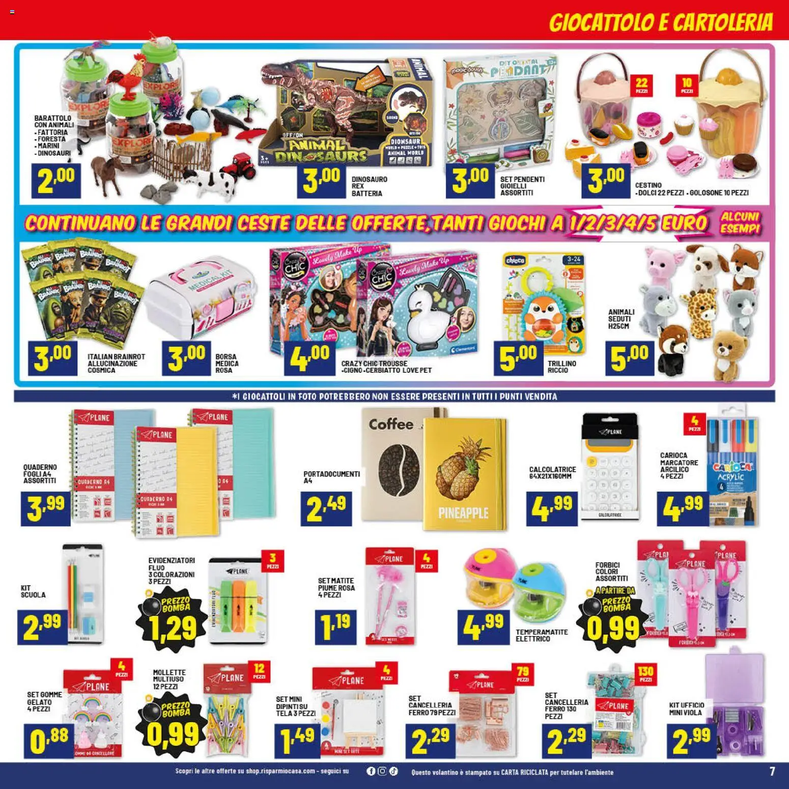 Volantino RisparmioCasa del 15.04.2026 | Pagina: 7 | Prodotti: Temperamatite, Gelato, Calcolatrice, Batteria
