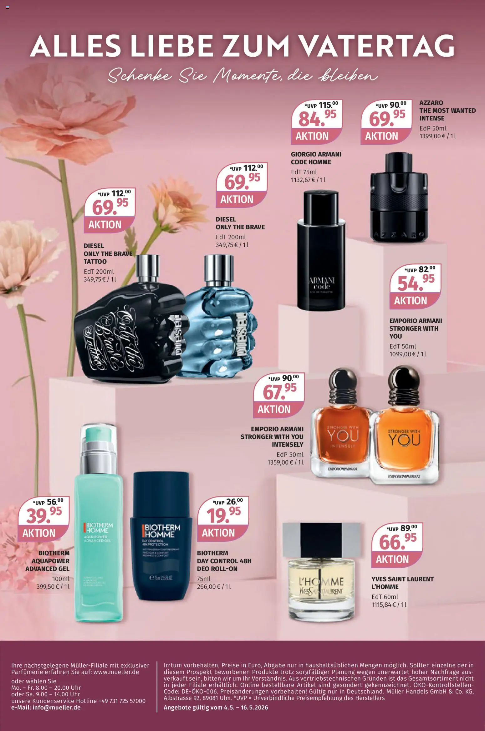 Müller Parfümerie-Highlights – gültig ab 27.04.2026 | Seite: 23 | Produkte: Deo Roll-On, Uhr
