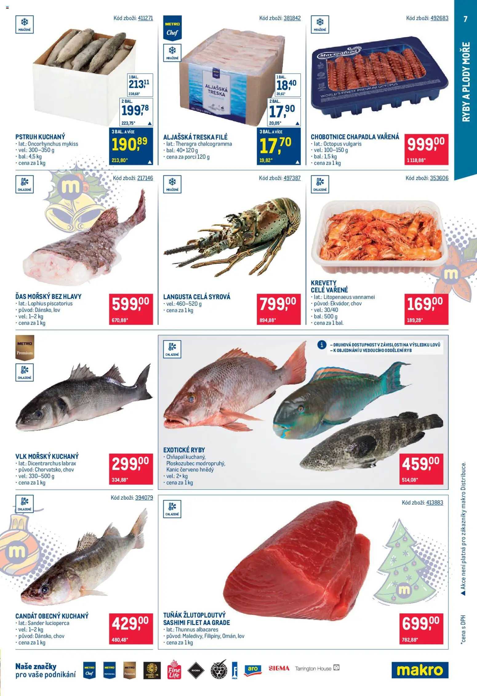 Makro leták - Gastronomie od 03.12.2025 | Strana: 7 | Produkty: Tuňák, Treska, Chobotnice, Krevety