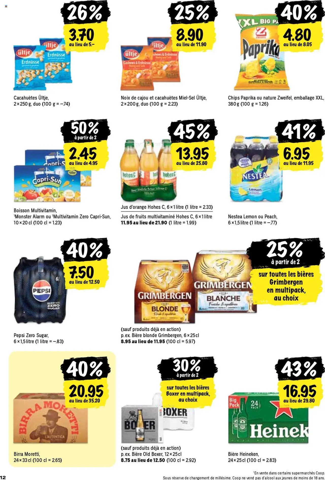 Coop Les actions de la semaine – gültig ab 02.10.2025 | Seite: 12 | Produkte: Ridge, Erdnüsse, Boxer, Chips
