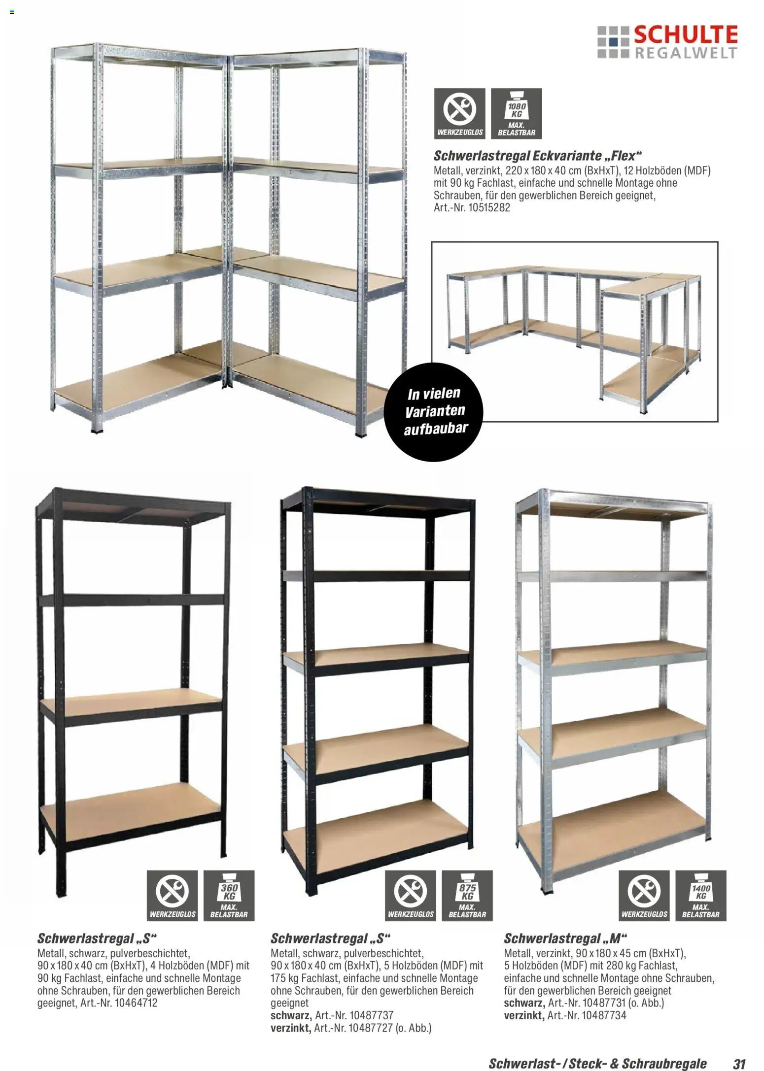 Toom Baumarkt  Wohnen & Haushalt 2026 – gültig ab 01.01.2026 | Seite: 31 | Produkte: Schwerlastregal