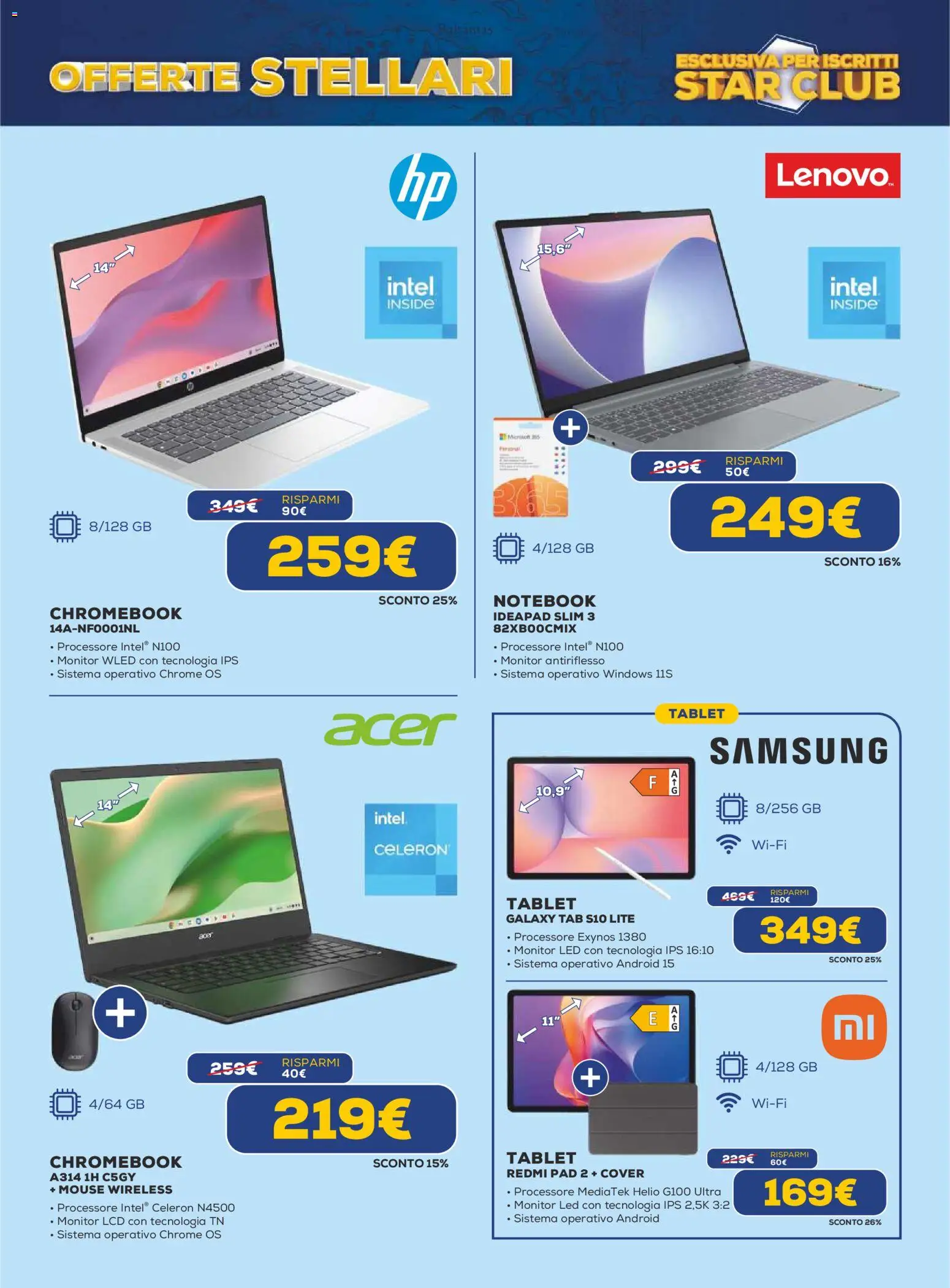 Volantino Euronics del 19.02.2026 | Pagina: 10 | Prodotti: Monitor, Tablet, Mouse, Samsung
