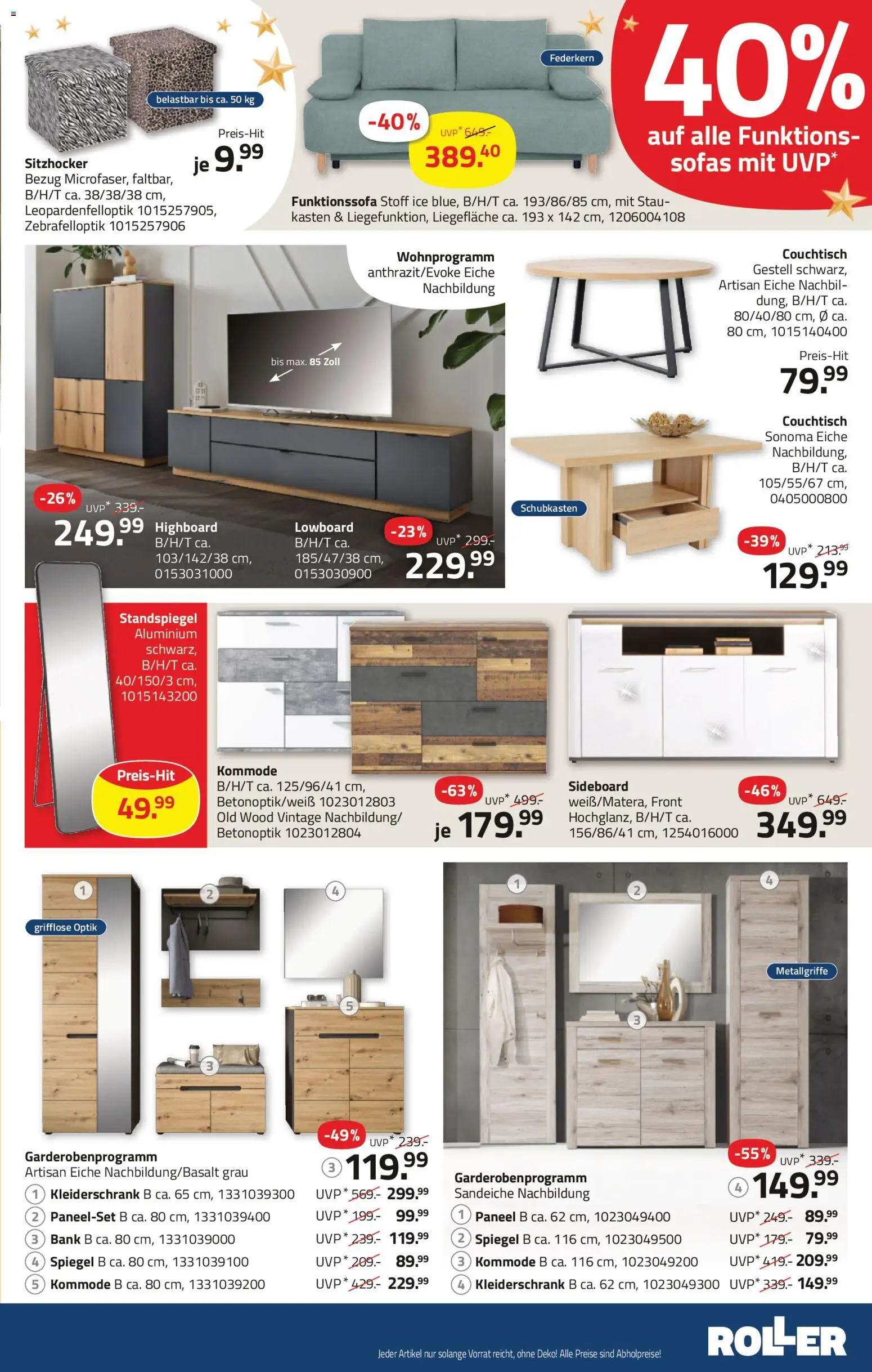 Roller Prospekt 	 – gültig ab 07.12.2025 | Seite: 13 | Produkte: Sideboard, Lowboard, HIghboard, Spiegel