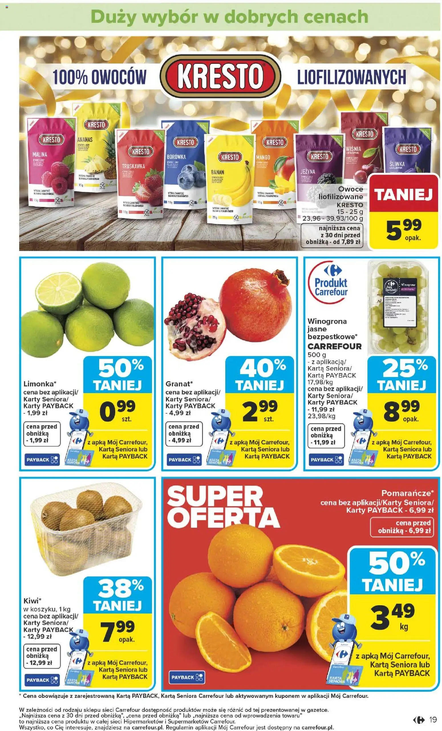 Carrefour Gazetka od 12.01.2026 | Strona: 21 | Produkty: Malina, Owoce liofilizowane, Banan, Ananas