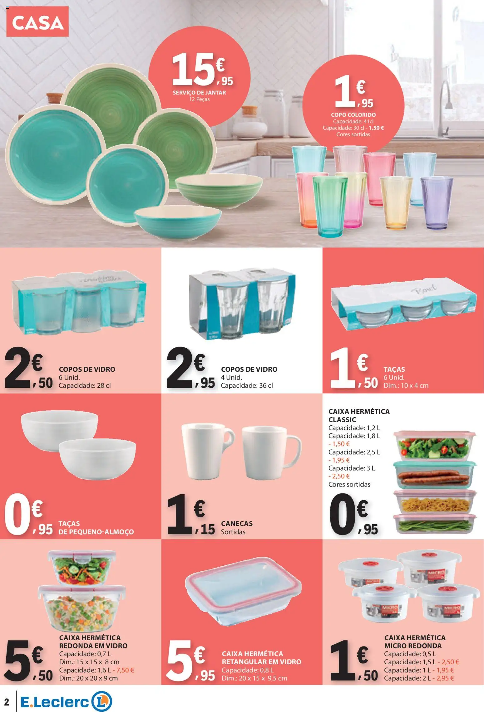 E.Leclerc Não Alimentar │ válido de 12.02.2026 | Página: 2 | Produtos: Copos, Taças, Caixa