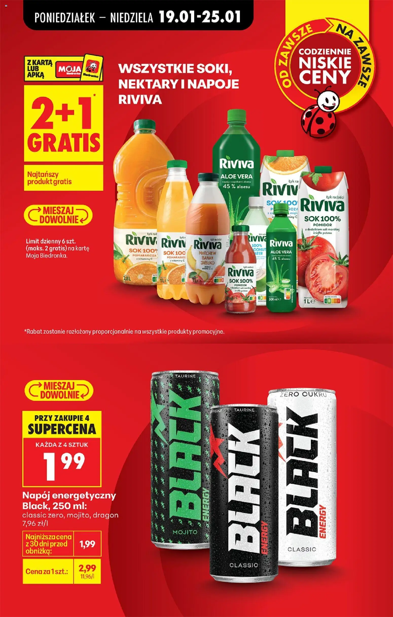 Biedronka gazetka od 19.01.2026 | Strona: 13 | Produkty: Karta, Napoje, Sok, Banan
