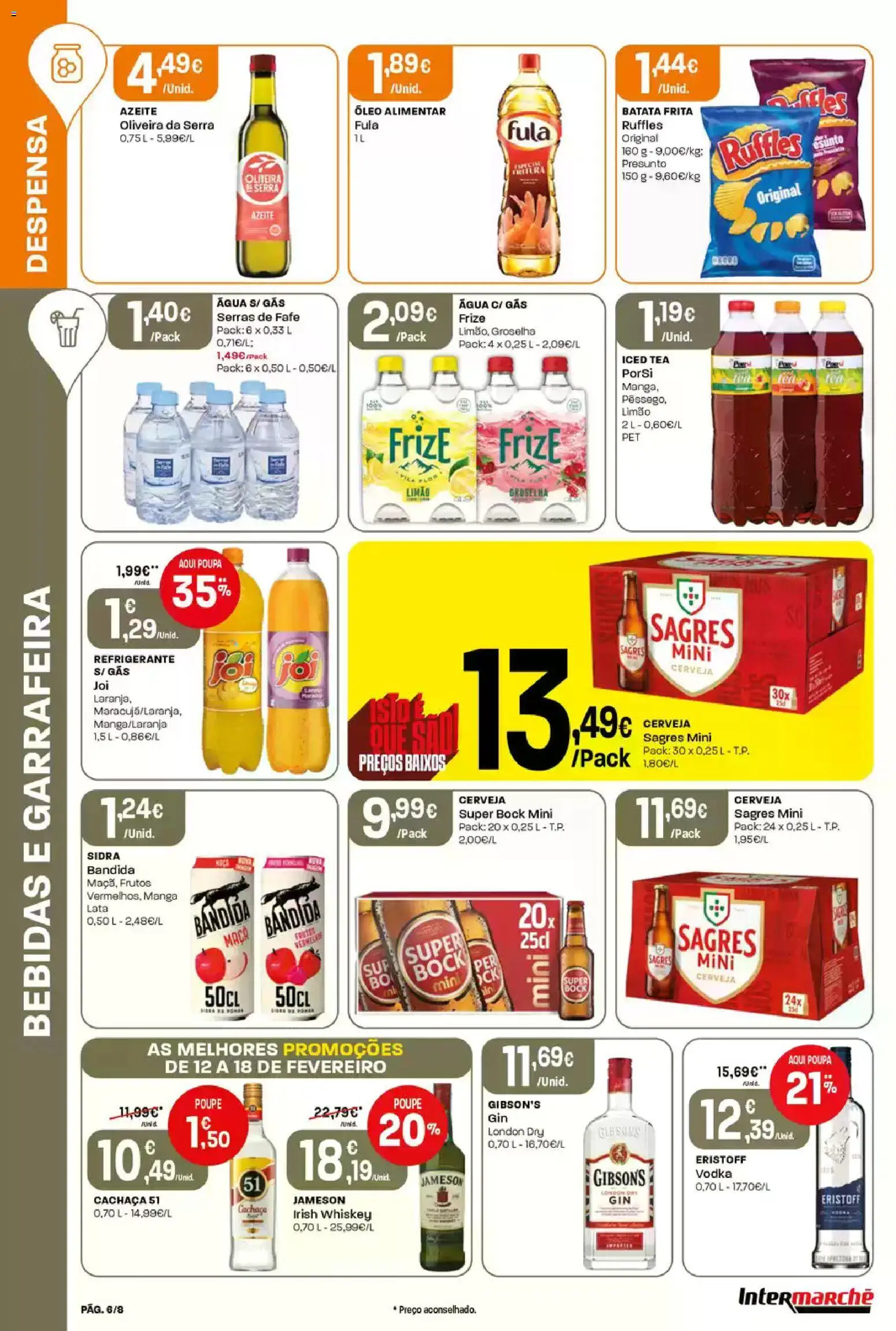 Intermarché Folheto Mini │ válido de 12.02.2026 | Página: 6 | Produtos: Refrigerante, Óleo, Cerveja, Vodka