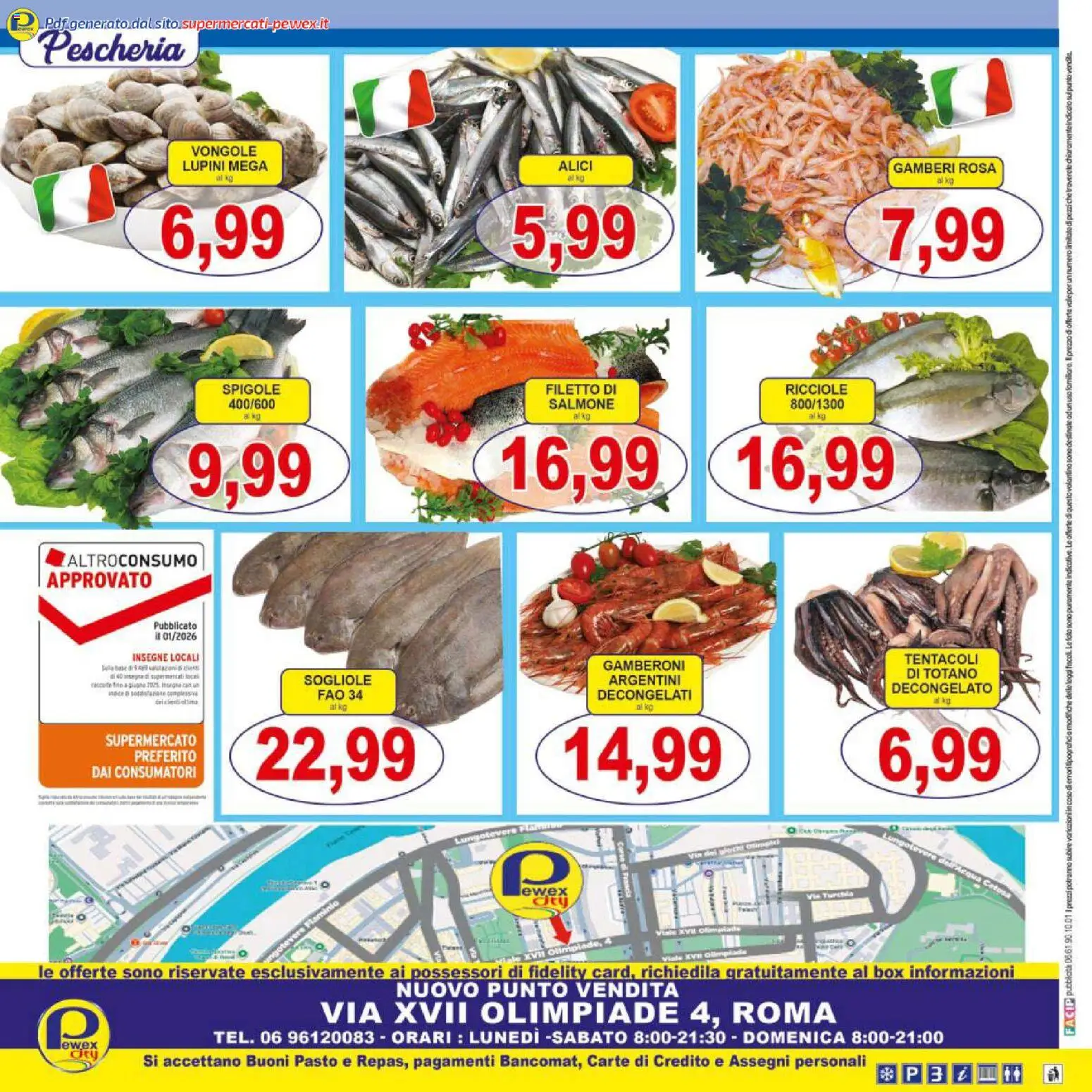 Volantino Pewex del 06.03.2026 | Pagina: 16 | Prodotti: Lupini, Salmone, Gamberi, Vongole