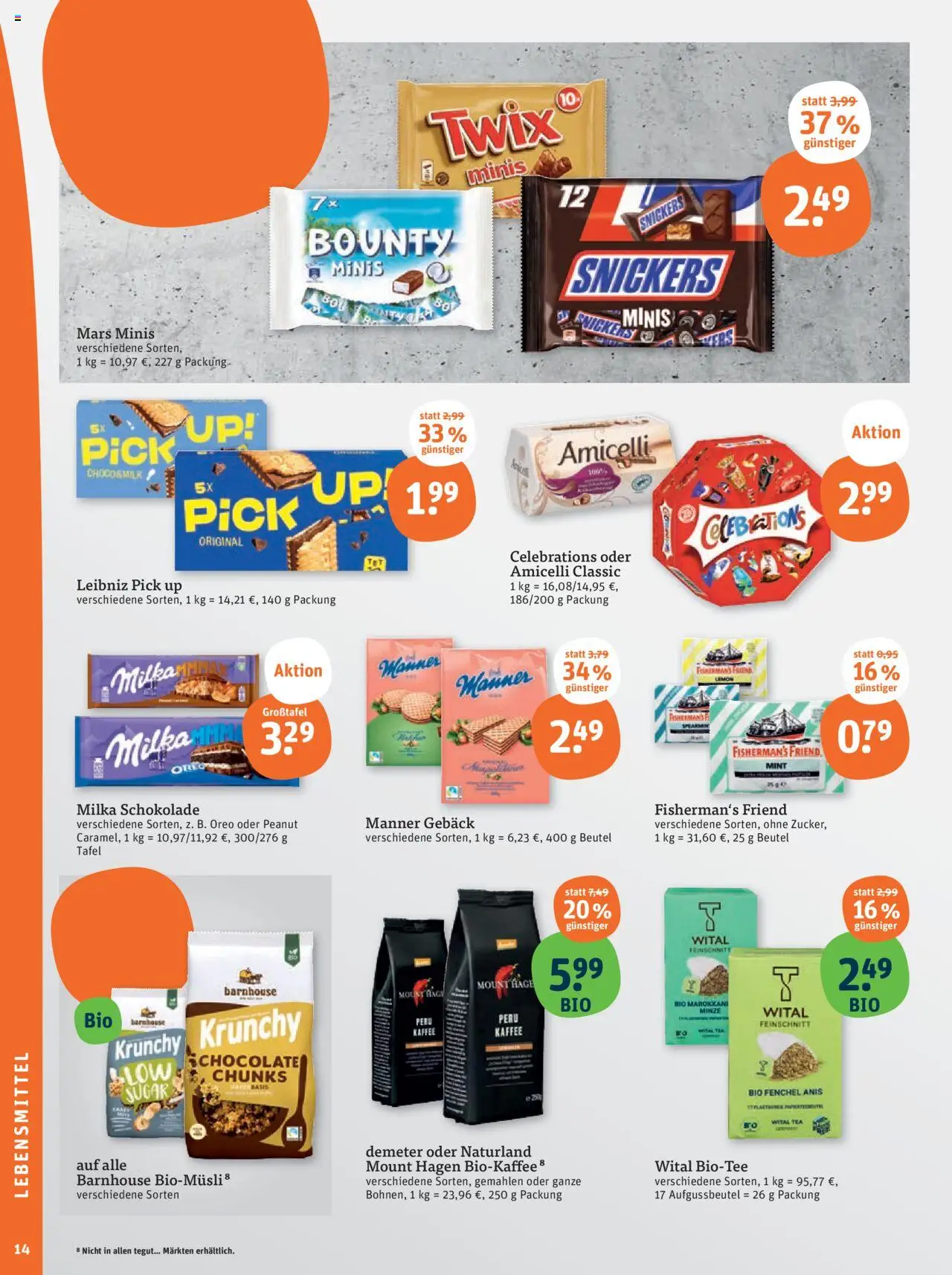Tegut Prospekt – gültig ab 08.09.2025 | Seite: 16 | Produkte: Kaffee, Milka schokolade, Celebrations, Snickers