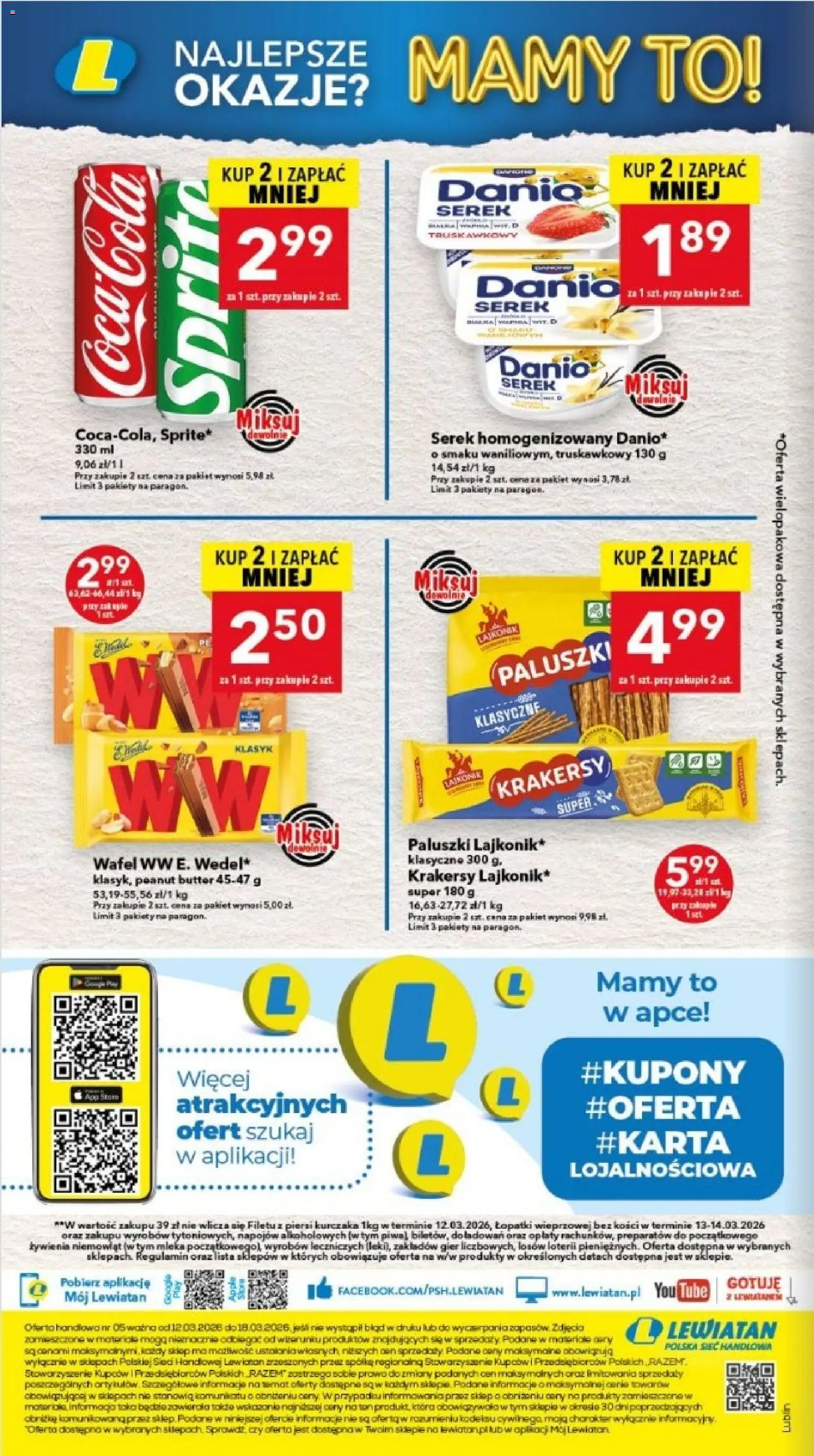 Lewiatan gazetka - Lublin od 12.03.2026 | Strona: 16 | Produkty: Piersi, Serek homogenizowany, Serek, Paluszki