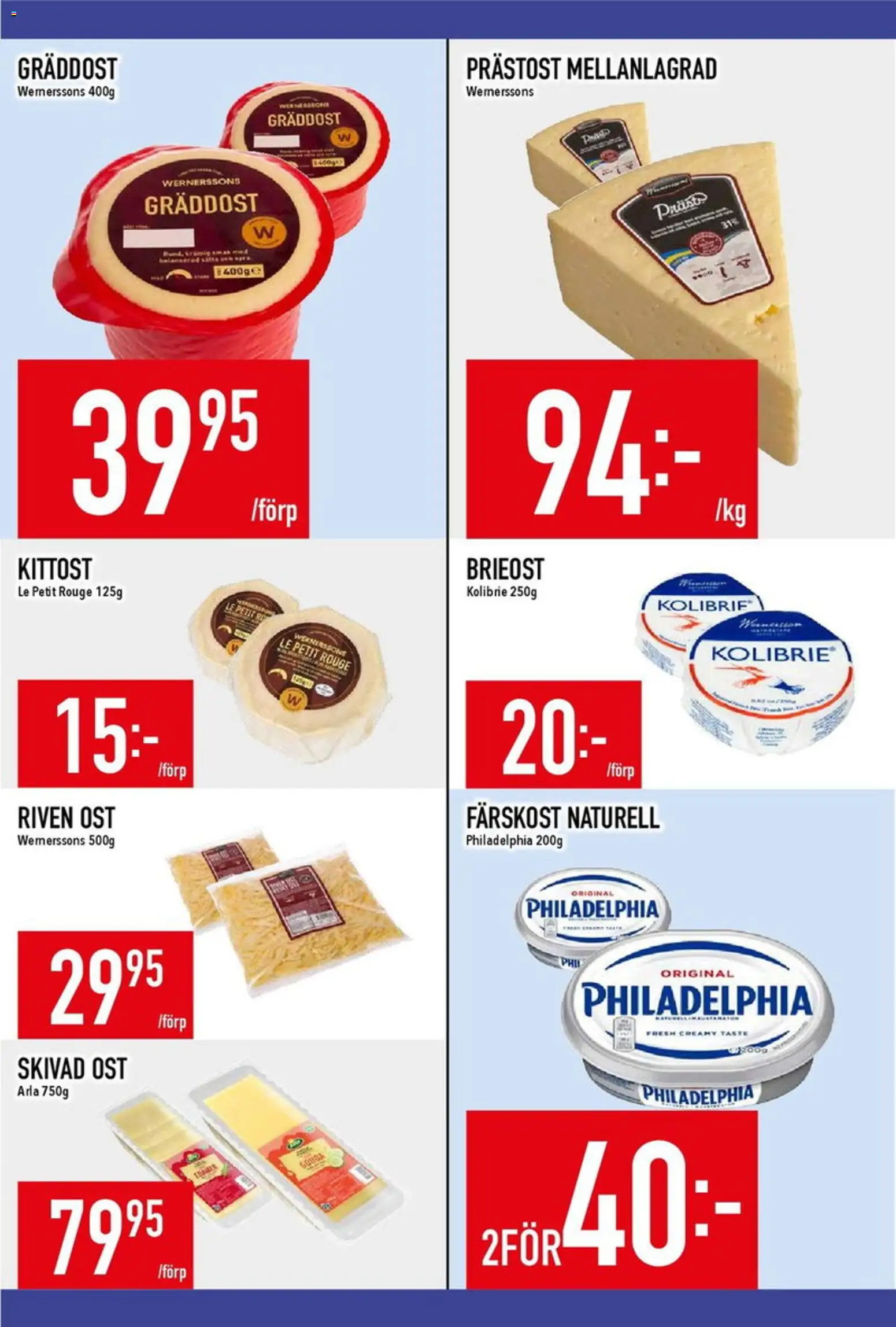 Matdax reklamblad aktuell från 30.03.2026 | Sida: 7 | Produkter: Rouge, Brieost, Riven ost, Ost