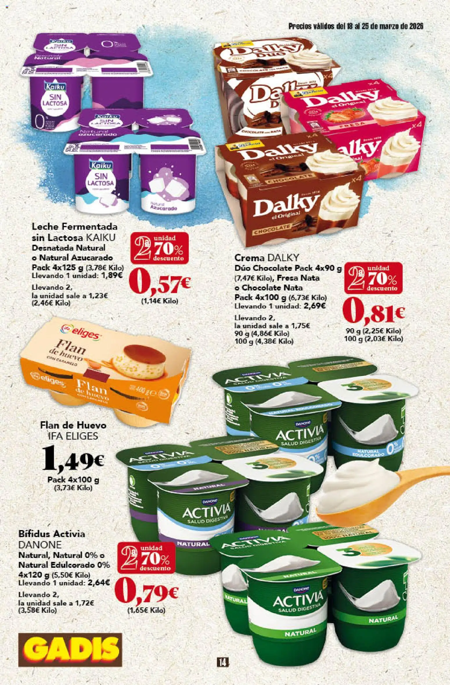 Gadis - folleto │ válido desde el 18.03.2026 | Página: 14 | Productos: Leche, Chocolate, Crema