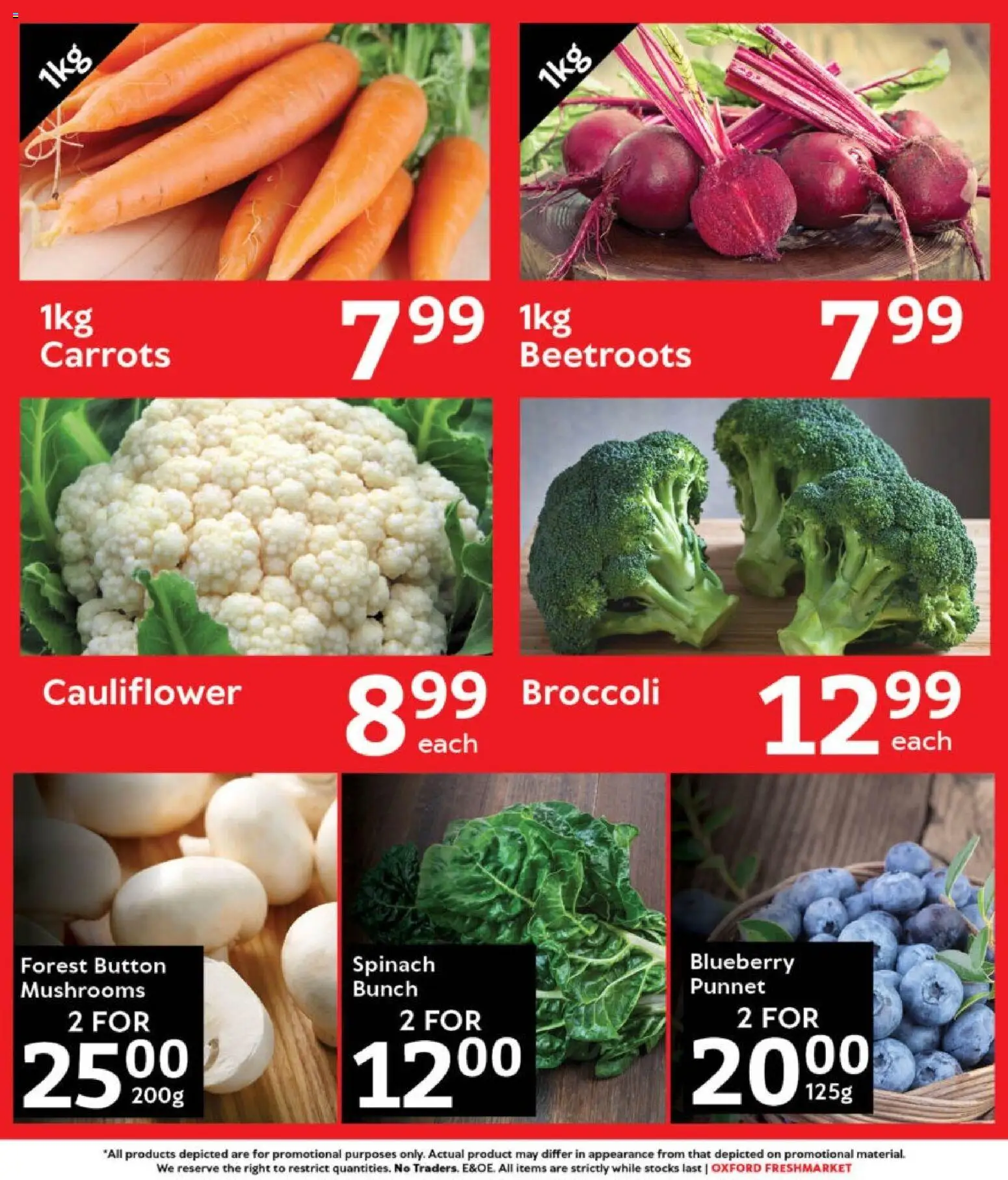 New Oxford Freshmarket catalogue – valid from 25.10.2025 | Page: 3 | Products: Cauliflower, Mushrooms, Carrots