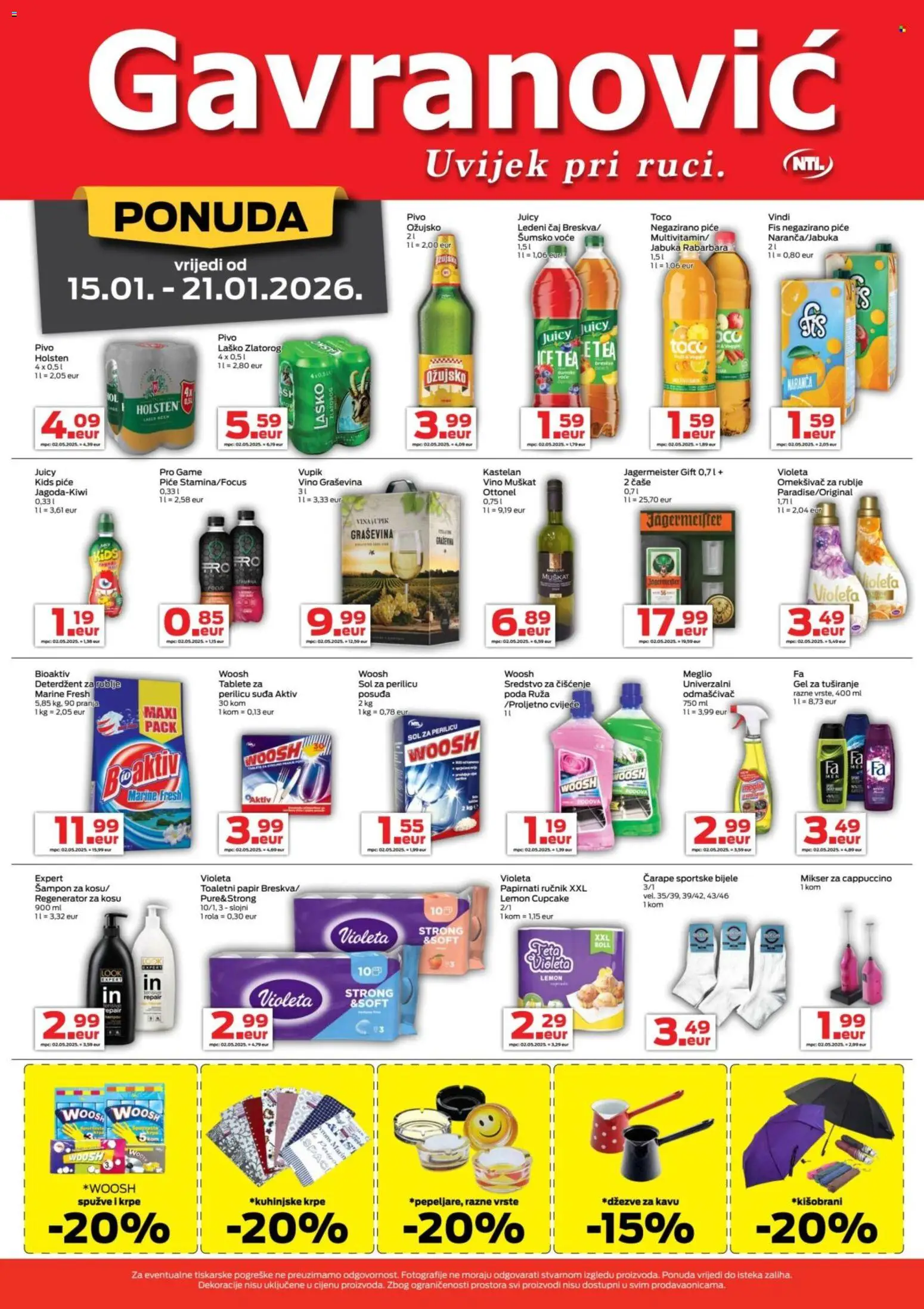 Gavranović katalog | vrijedi od 15.01.2026 | Stranica: 4 | Proizvodi: Mikser, Čaj, Deterdžent, Voće