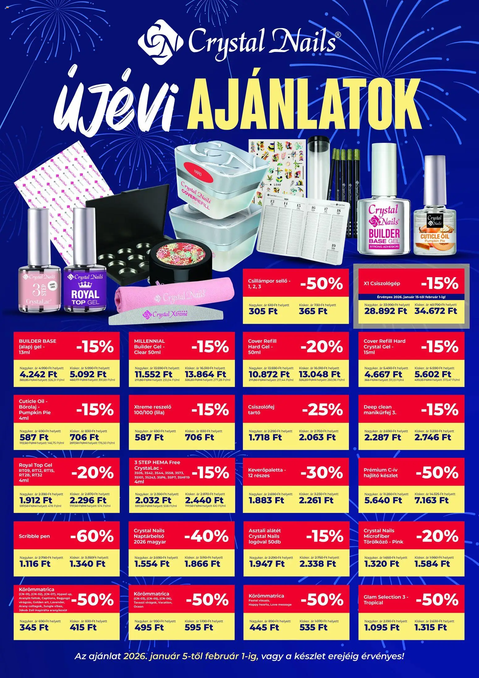 Crystal Nails akciós ujság - amely érvényes a következő dátumtól: 05.01.2026 | Oldal: 1 | Termékek: Törölköző