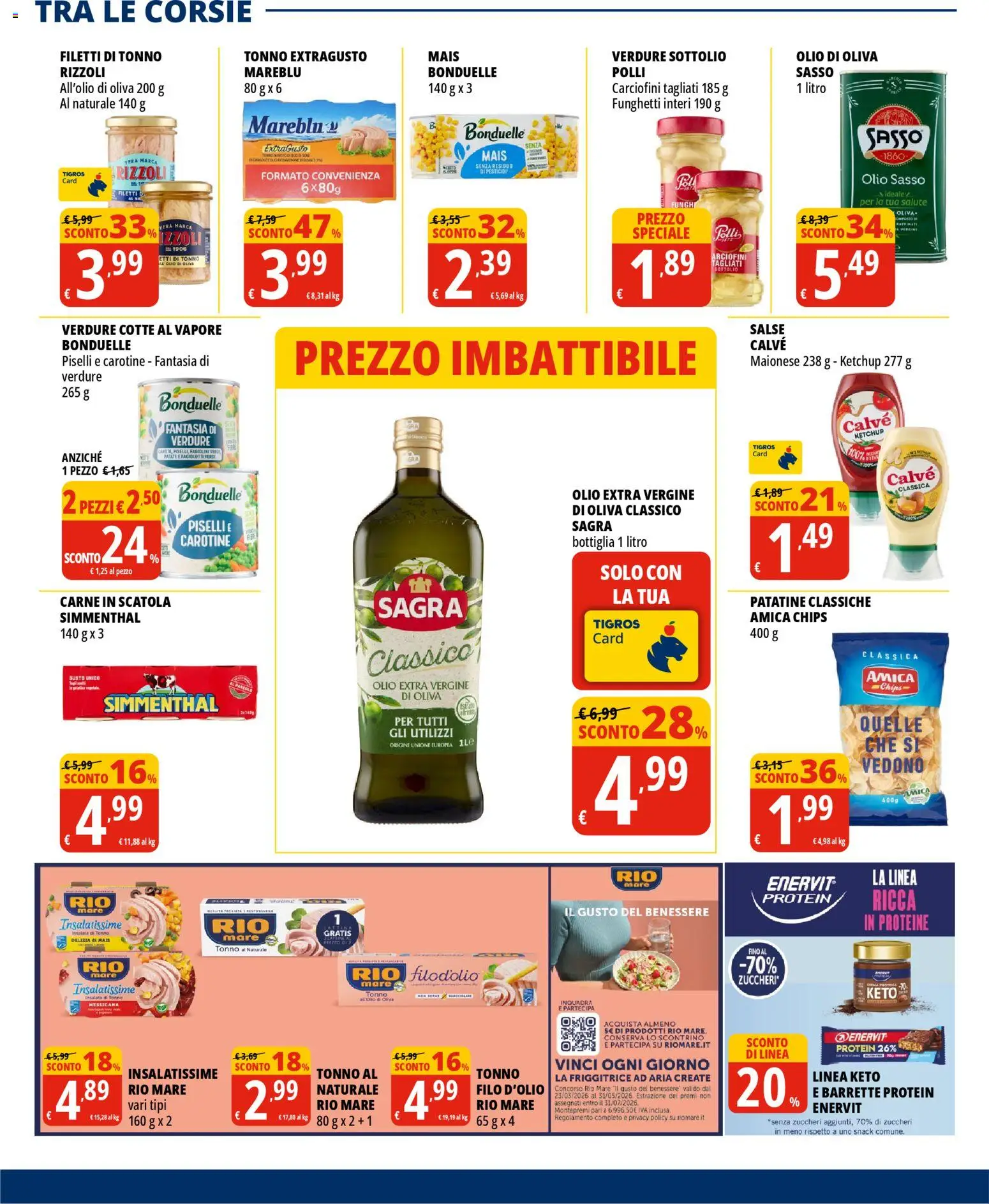 Volantino Tigros del 22.04.2026 | Pagina: 14 | Prodotti: Piselli, Tonno, Tonno al naturale, Fagiolini