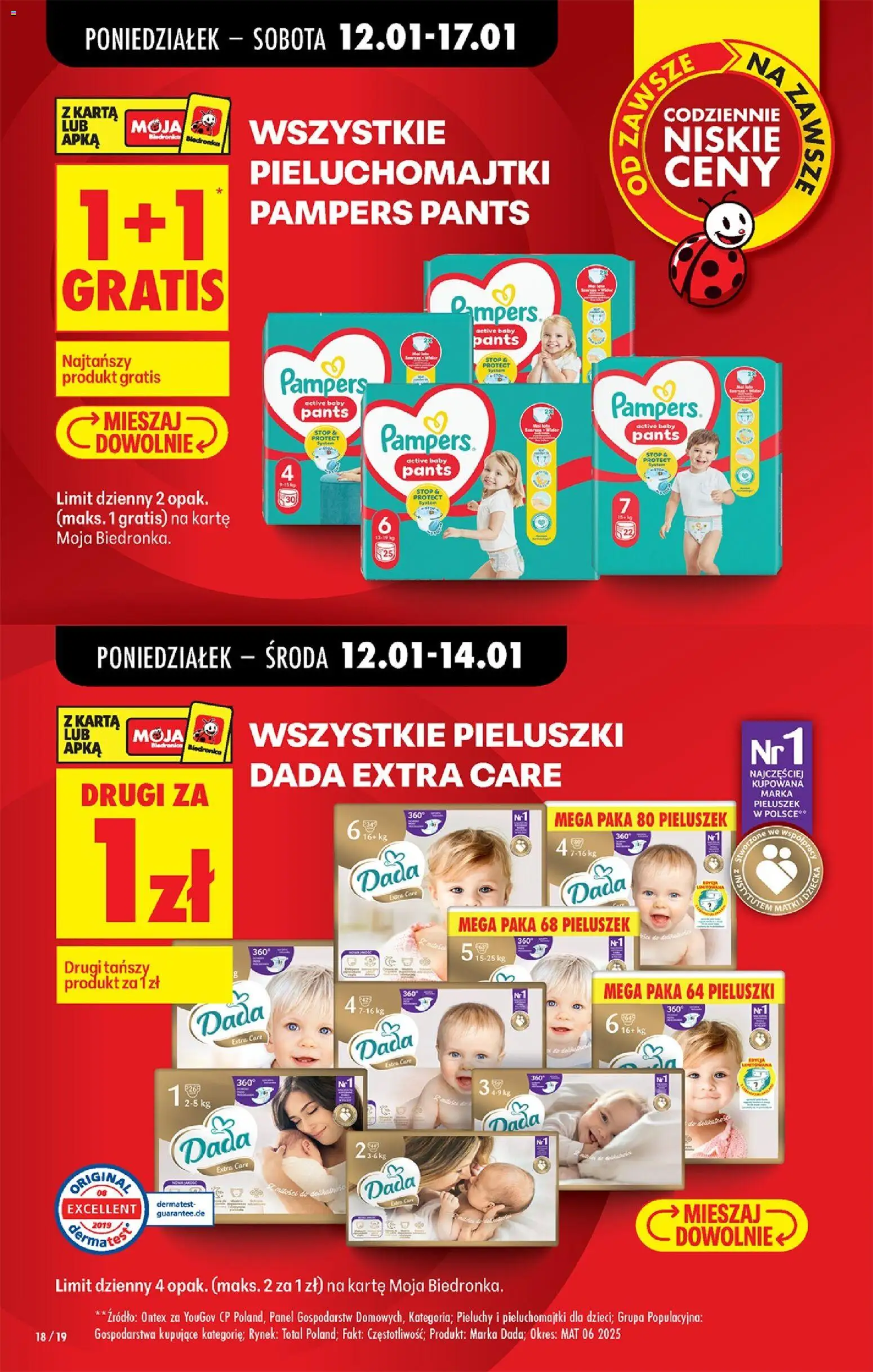 Biedronka gazetka od 12.01.2026 | Strona: 22 | Produkty: Karta, Pampers, Pieluchomajtki