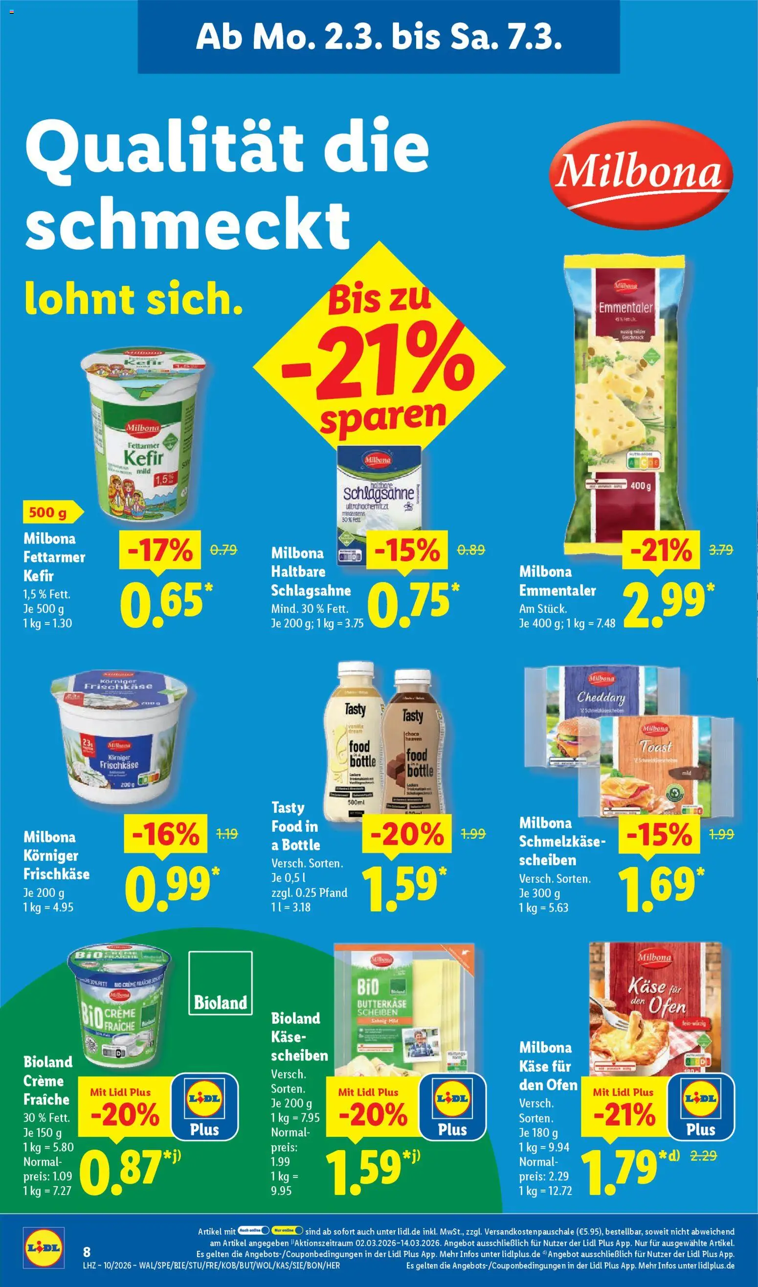 Lidl Prospekt Hilders – gültig ab 02.03.2026 | Seite: 26 | Produkte: Schlagsahne, Käse, Toast, Frischkase