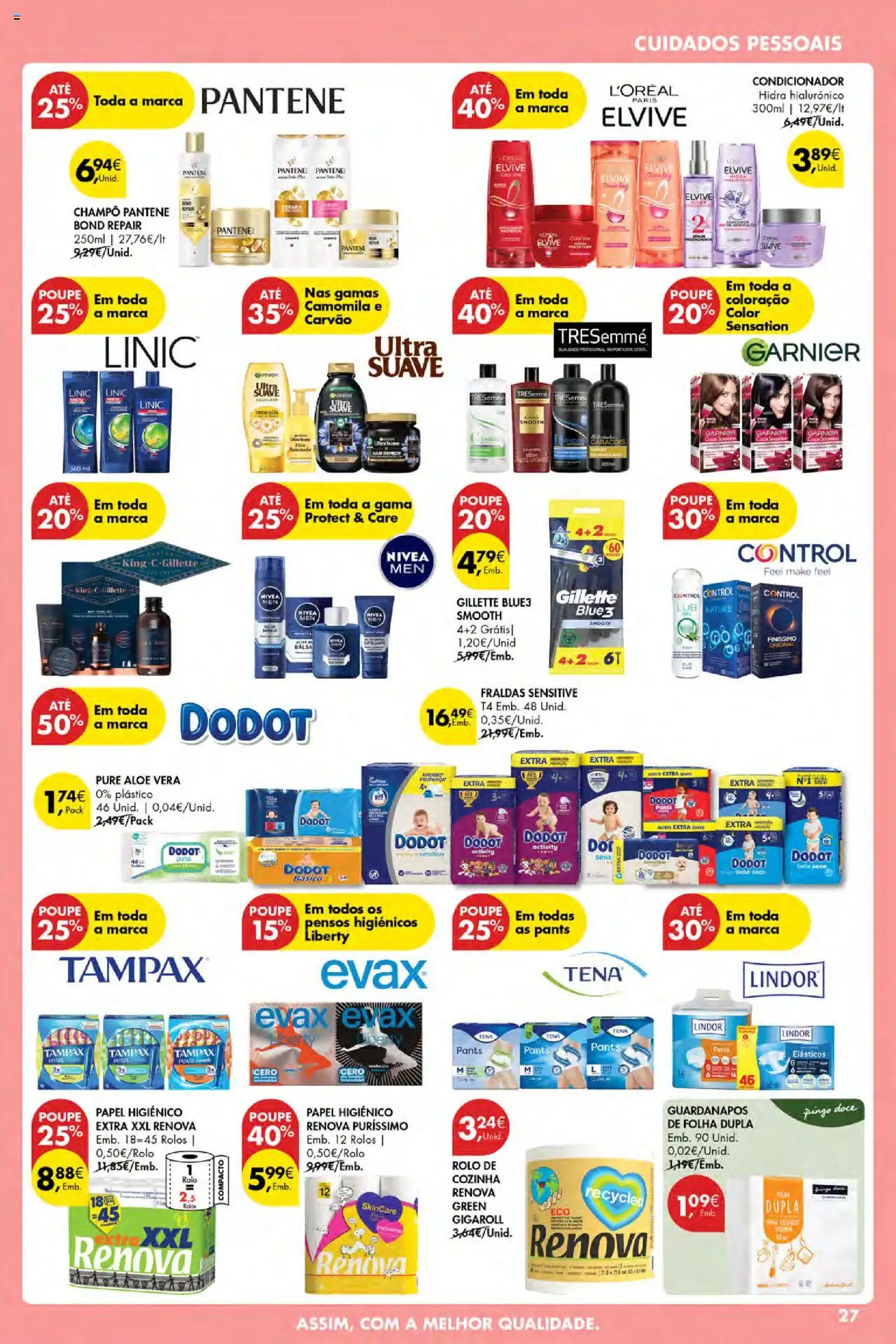Pingo Doce Poupe Esta Semana Açores │ válido de 14.08.2025 | Página: 27 | Produtos: Iluminador, Guardanapos, Shampoo, Condicionador