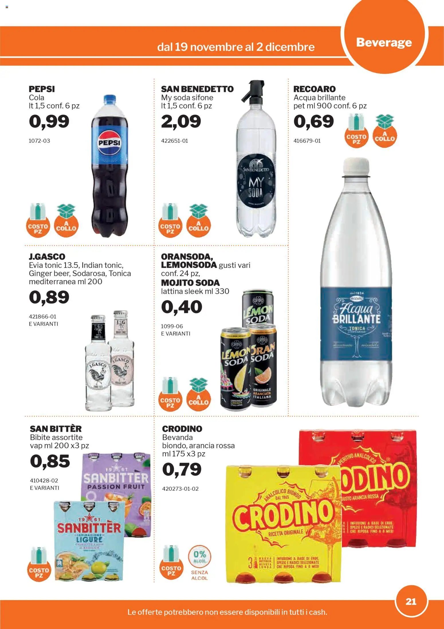 Volantino Sogegross del 19.11.2025 | Pagina: 21 | Prodotti: Spezie, Infusione, Bibite, Aperitivo
