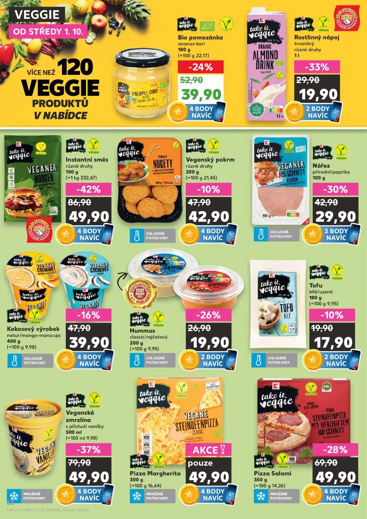 Kaufland leták od 01.10.2025 | Strana: 38 | Produkty: Vegan, Burger, Take It Veggie, Nugety