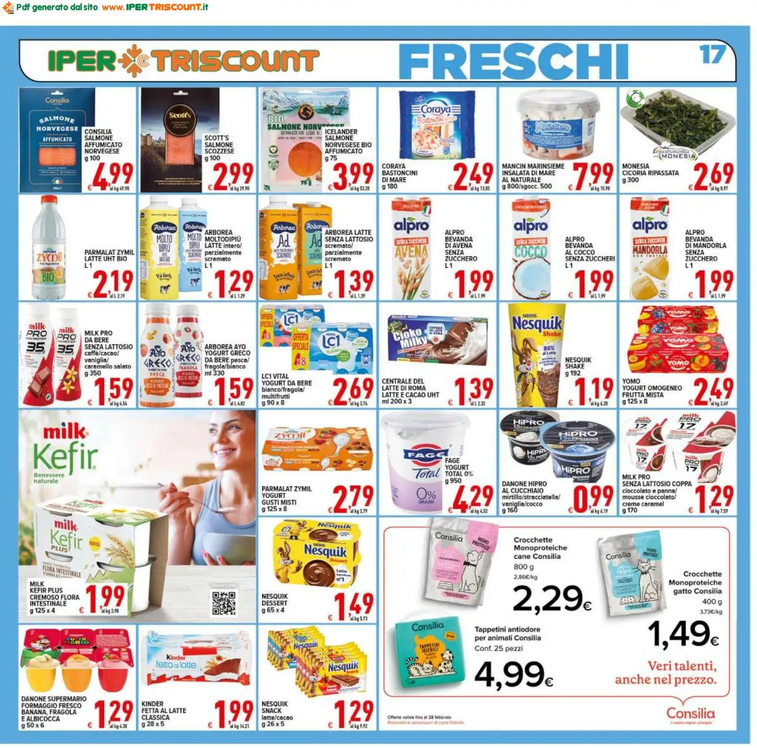 Volantino Ipertriscount del 13.02.2026 | Pagina: 17 | Prodotti: Salmone affumicato, Yogurt greco, Salmone, Trota