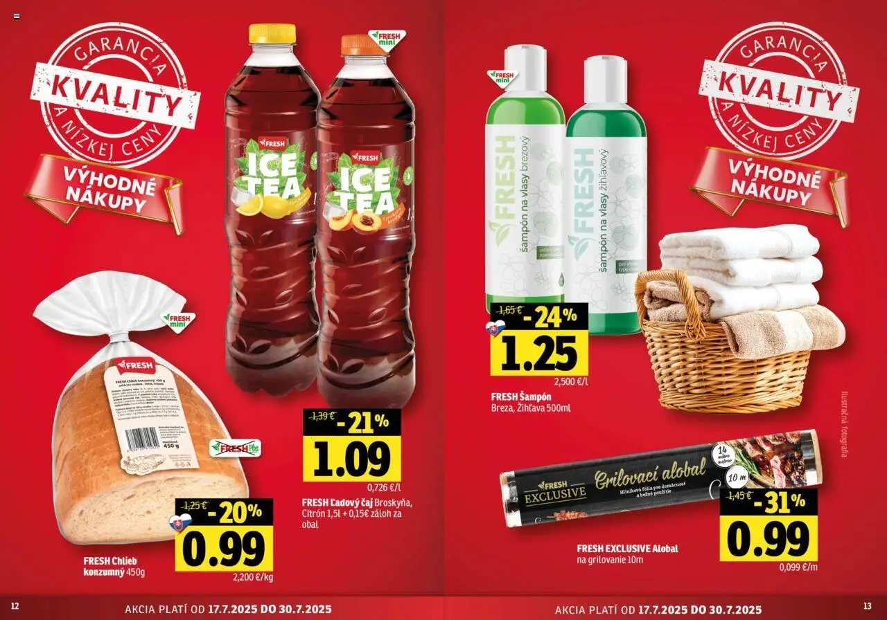 Fresh Východné Slovensko │ platný od 17.07.2025 | Strana: 7 | Produkty: Chlieb, Čaj, Šampón
