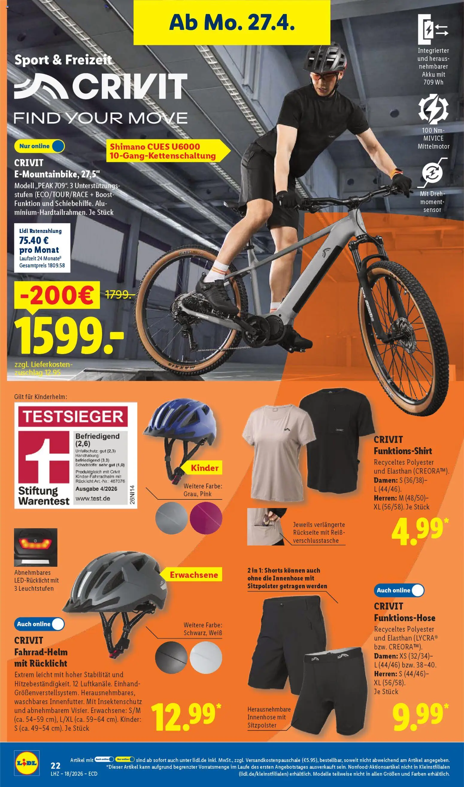 Lidl Prospekt – gültig ab 27.04.2026 | Seite: 42 | Produkte: Fahrradhelm