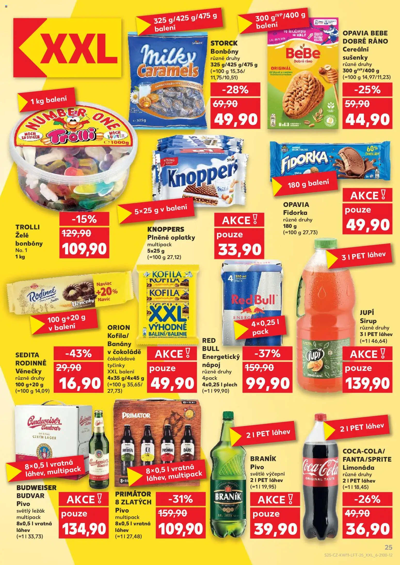 Kaufland leták - Plzeň Bory od 11.03.2026 | Strana: 25 | Produkty: Budvar, Plech, Sirup, Želé bonbóny