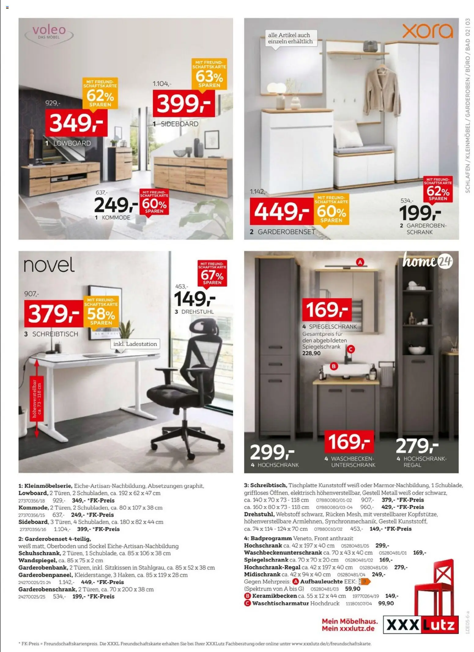 XXXLutz Nr. 1 beim Preis – gültig ab 25.04.2026 | Seite: 3 | Produkte: Lowboard, Regal, Bad, Hochschrank