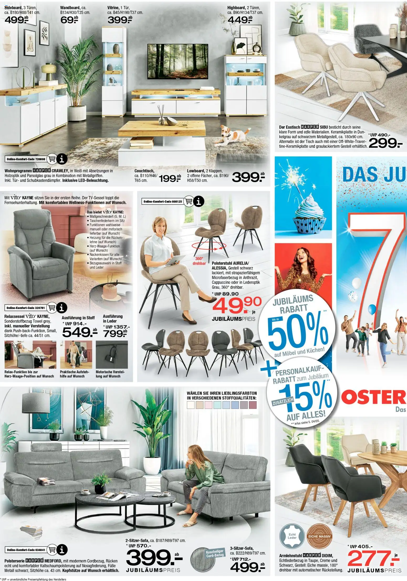 Ostermann Prospekt 	 – gültig ab 14.02.2026 | Seite: 2 | Produkte: Relaxsessel, Esstisch, Creme, Kuchen