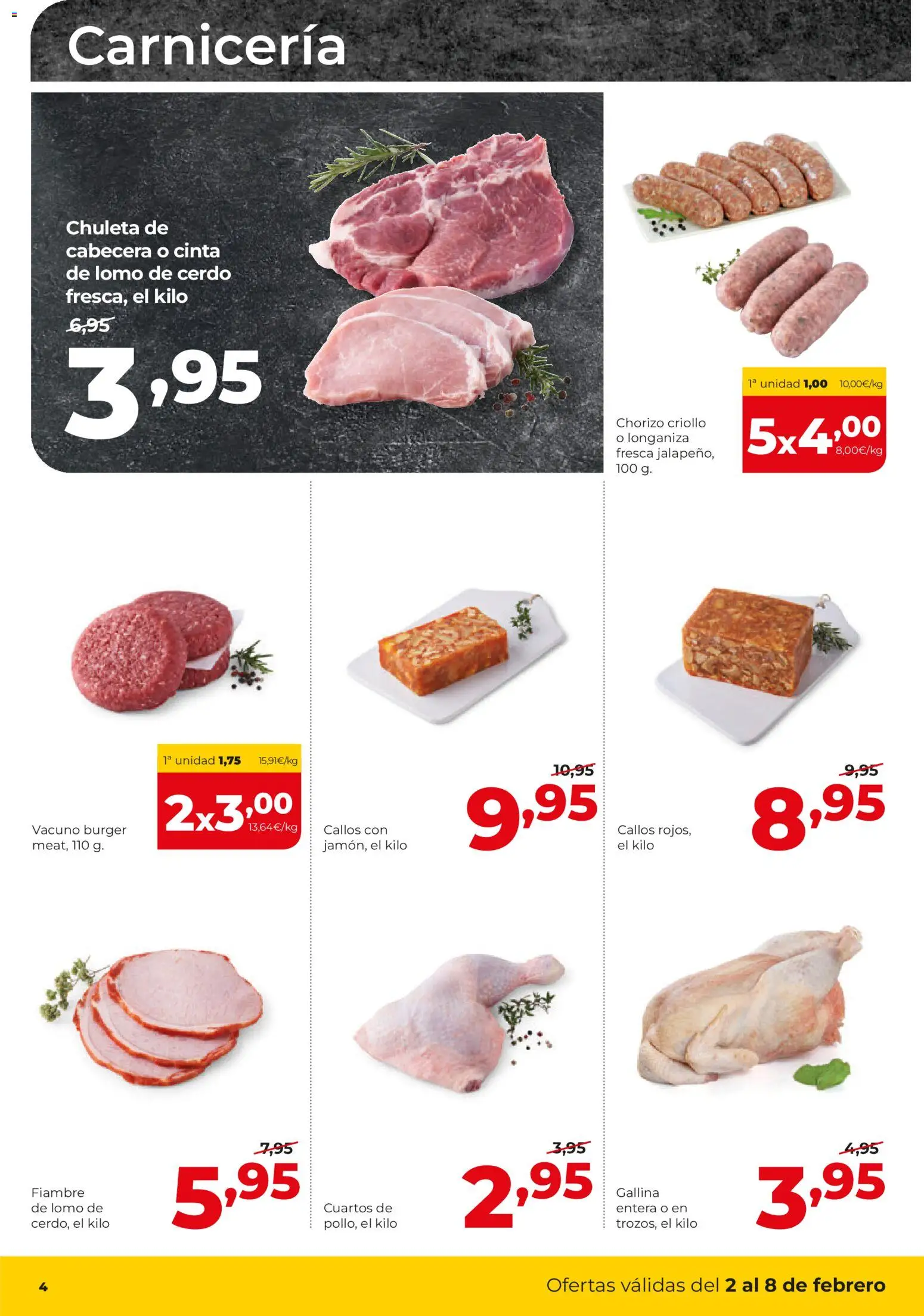 Alimerka folleto Castilla y León │ válido desde el 02.02.2026 | Página: 4 | Productos: Cerdo, Longaniza