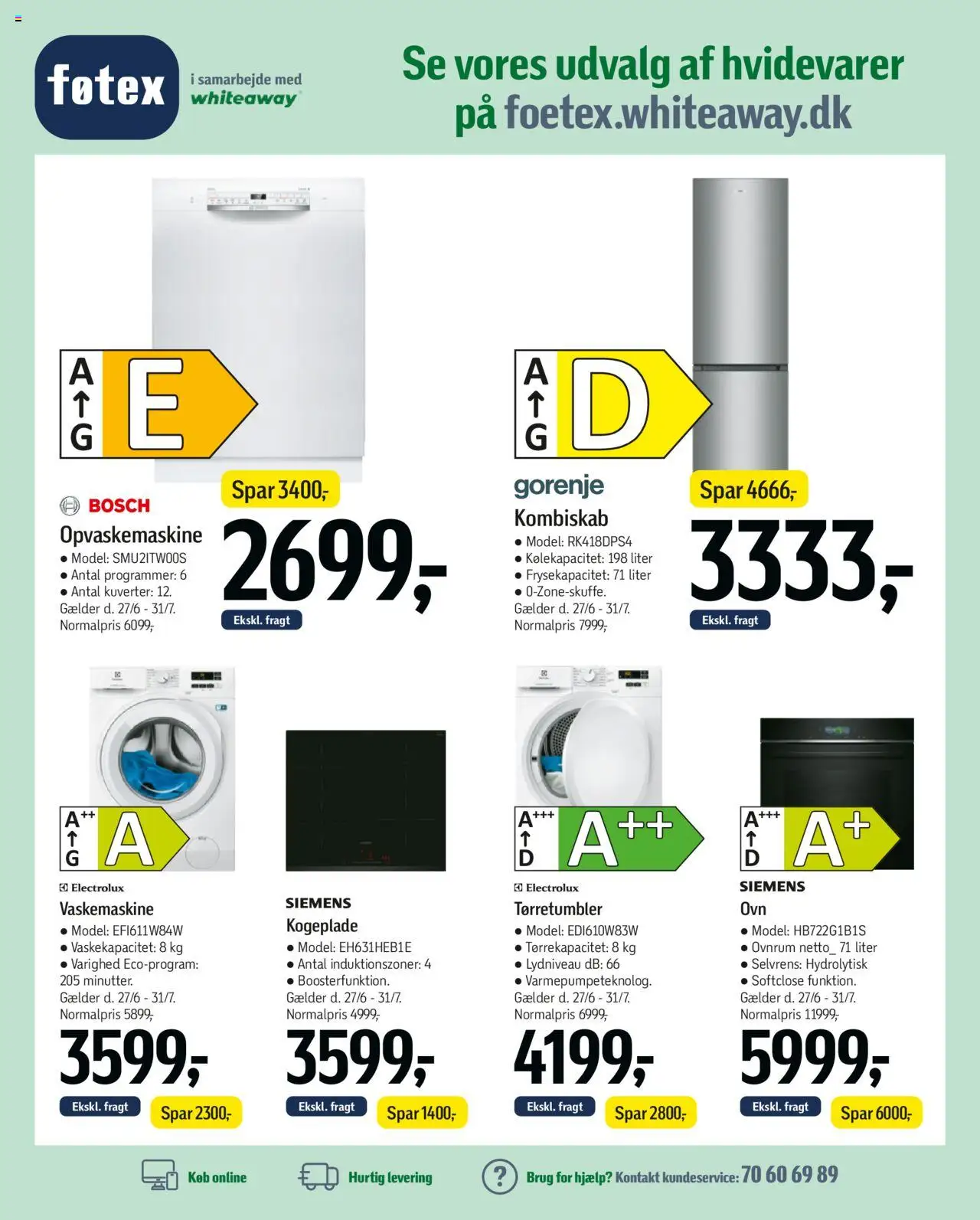 Føtex Tilbudsavis gyldig fra 27.06.2025 | Side: 65 | Produkter: Vaskemaskine, Ovn, Opvaskemaskine, Kogeplade