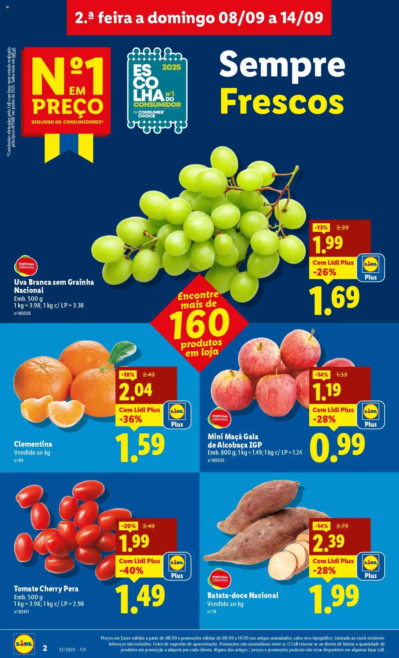 Lidl folheto │ válido de 08.09.2025 | Página: 2 | Produtos: Batata-doce, Base, Maça, Tomate